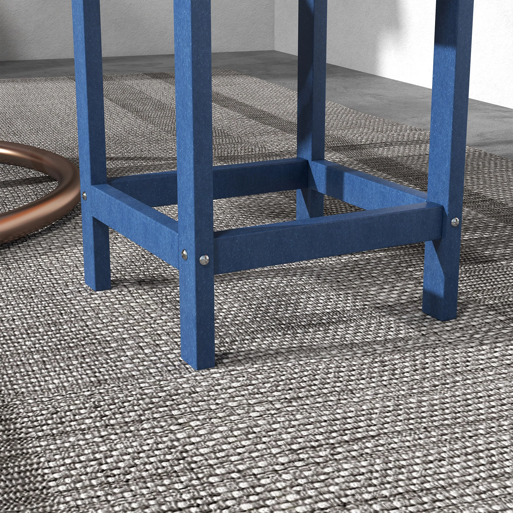 15" Patio Accent Table, Square Coffee Table for Indoor Outdoor, Blue - Image 11
