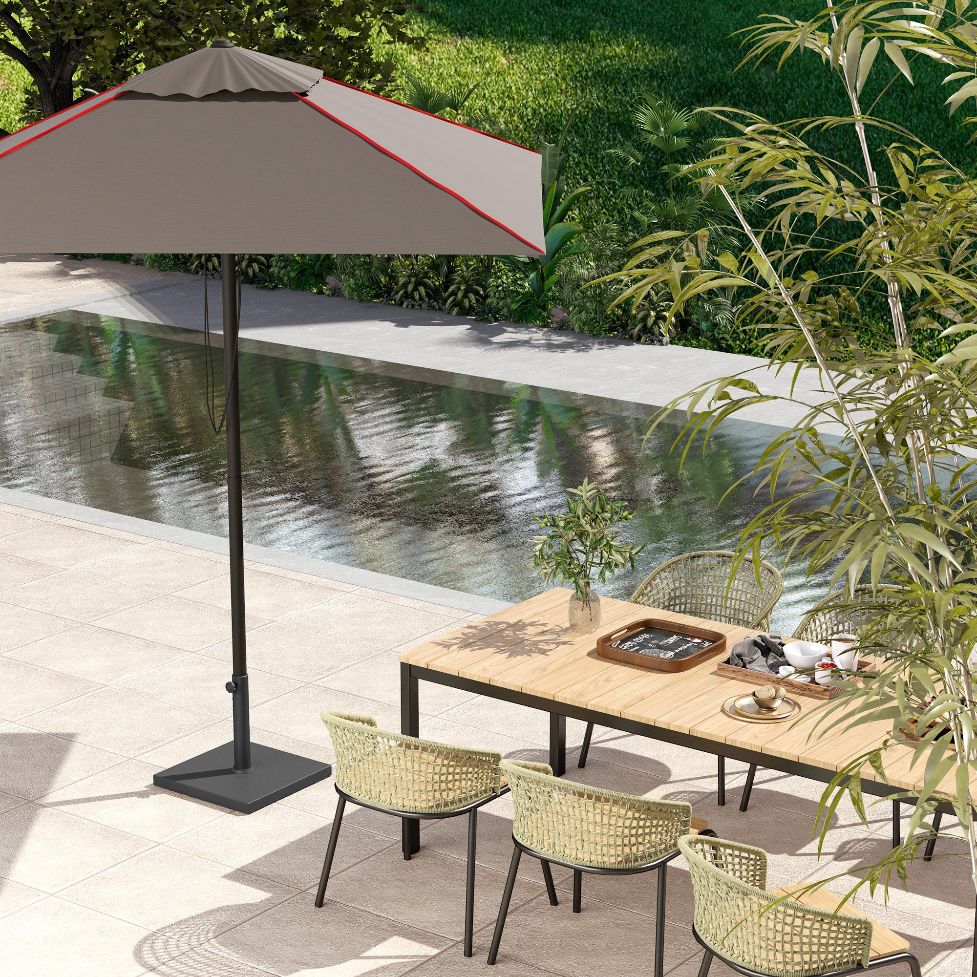 Patio Umbrella Base, 32 lbs Concrete Heavy Duty Umbrella Base, Outdoor Umbrella Stand Patio Umbrella Holder for 1.5"/1.9" Umbrella Poles for Outdoor, Lawn, Poolside, Black - Image 10