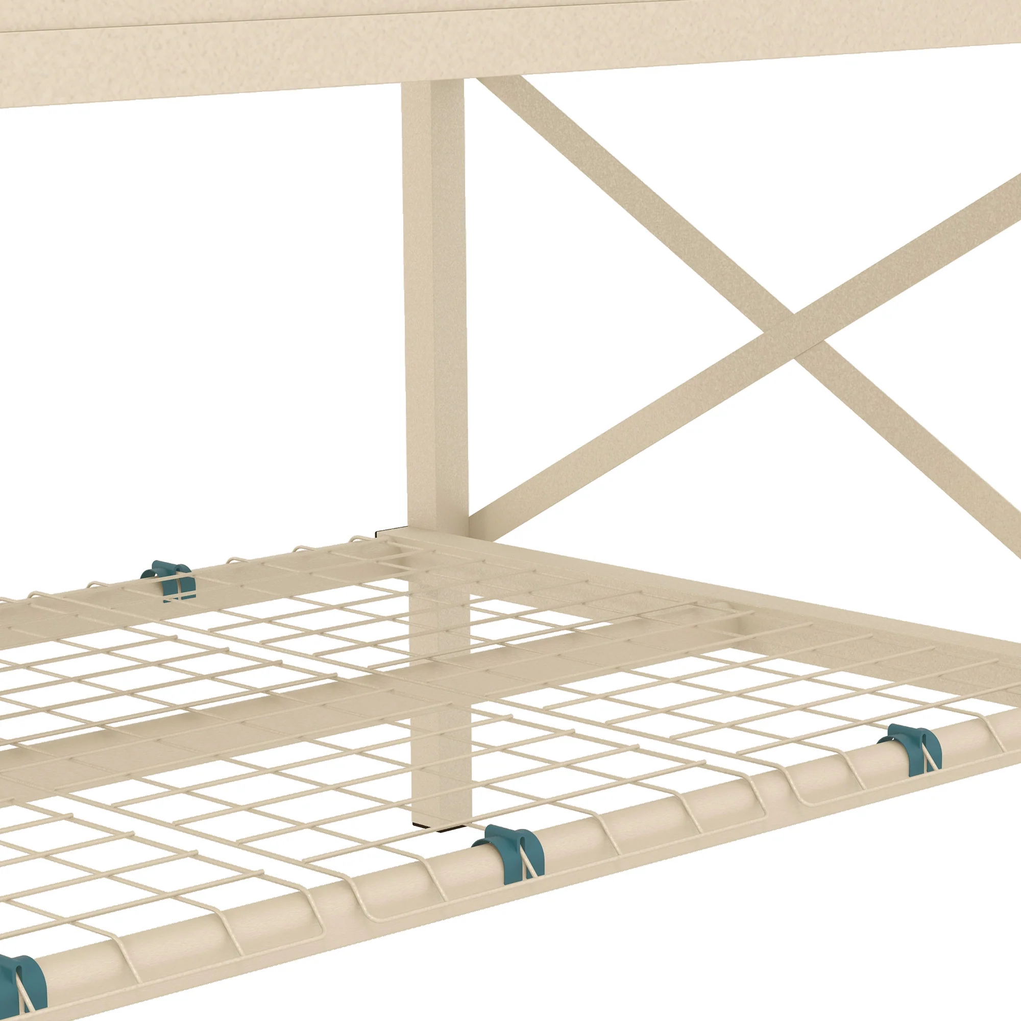 Galvanized Steel Raised Garden Bed, Planter Box with Storage Shelf & Bed Liner, Cream - Image 10