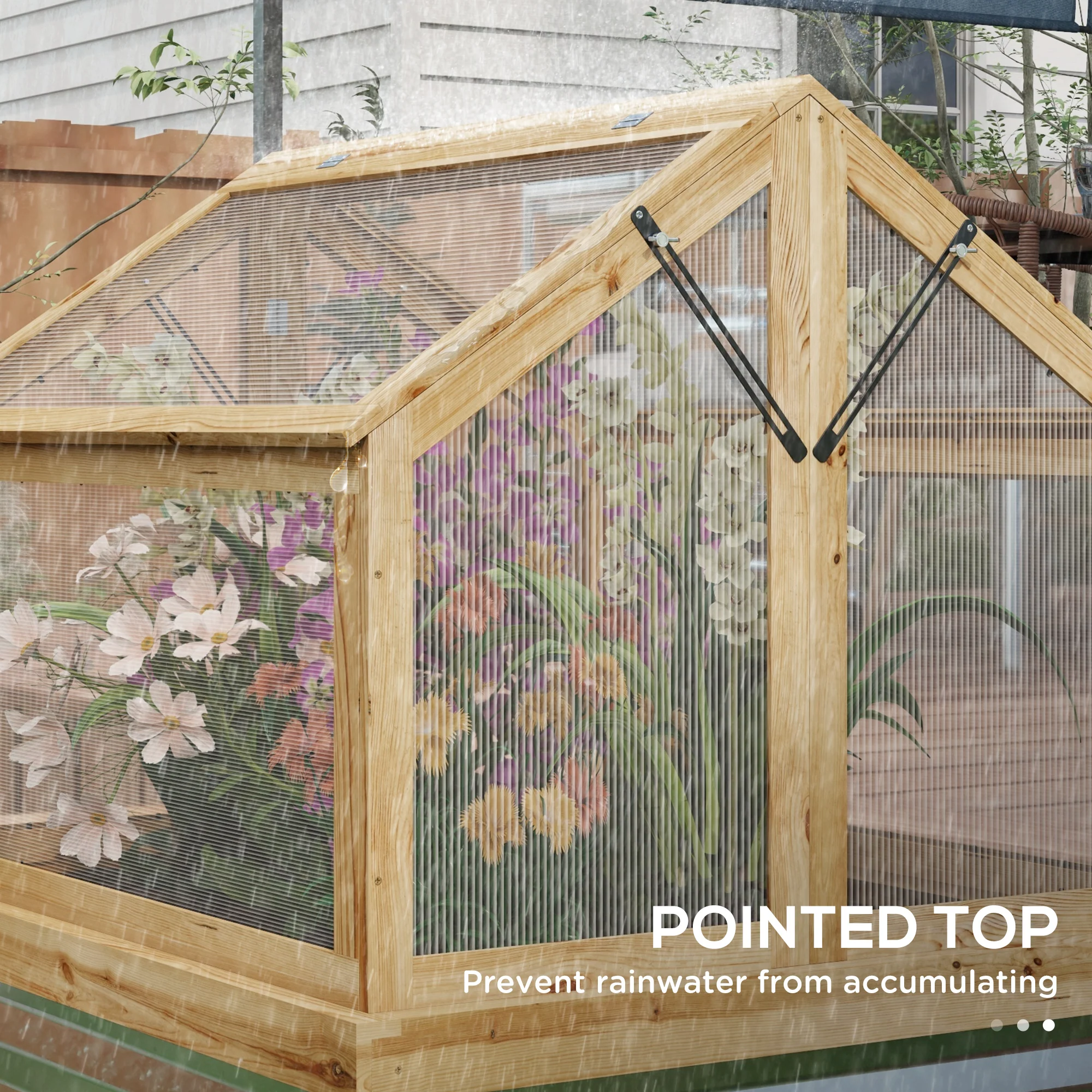 NookGrow Peak Garden Bed with Planter Protection, 35.5" x 31.5" x 36", Natural - Image 10