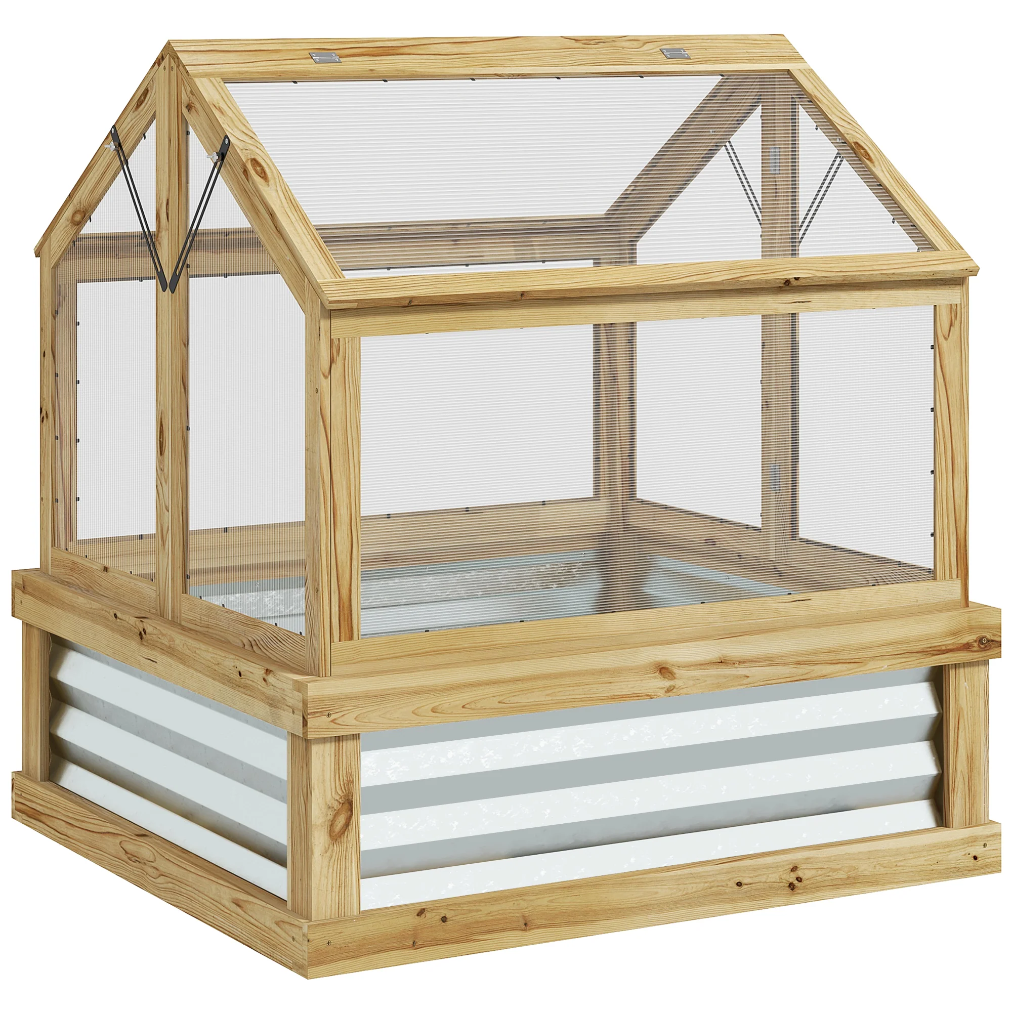 NookGrow Peak Garden Bed with Planter Protection, 35.5" x 31.5" x 36", Natural - Image 13