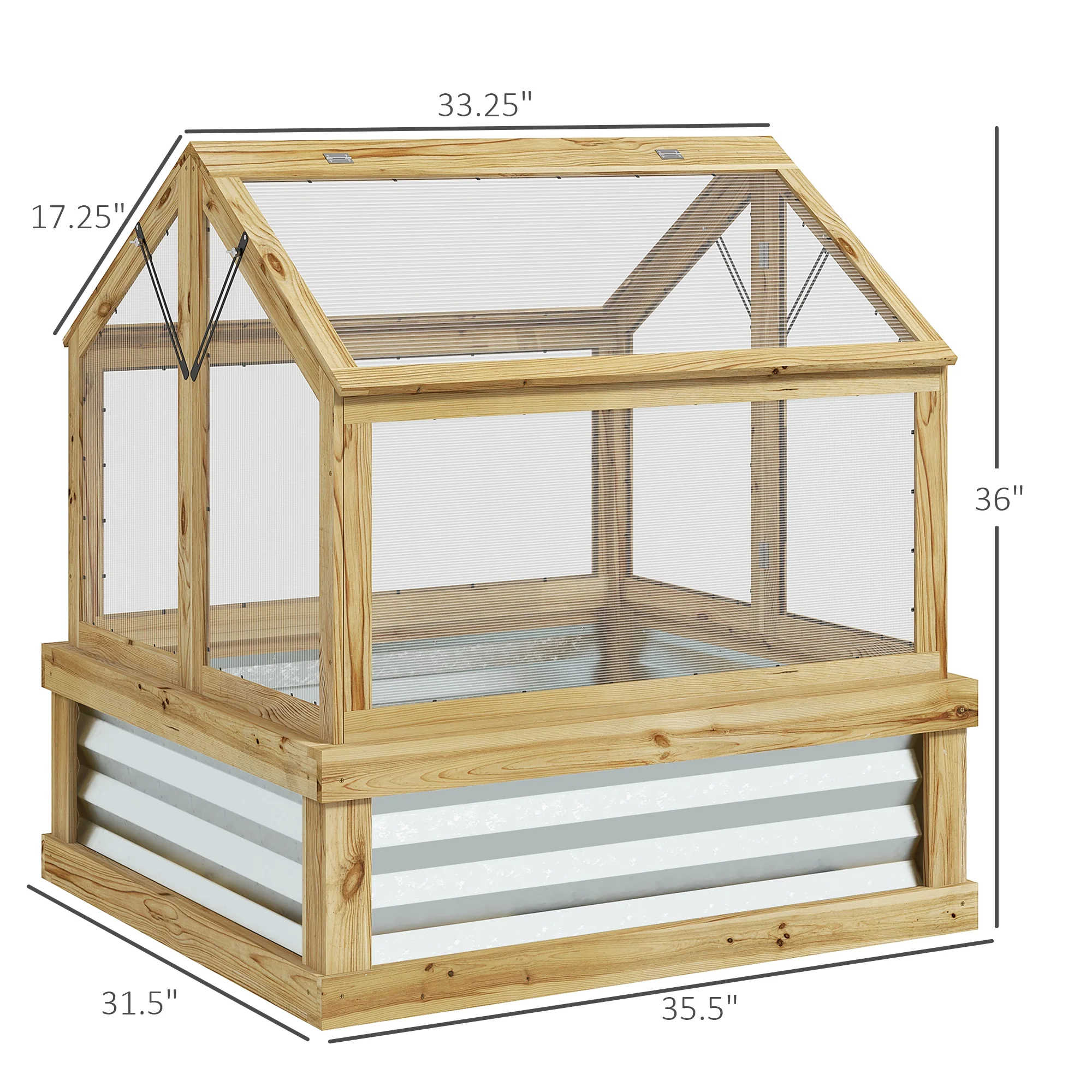 NookGrow Peak Garden Bed with Planter Protection, 35.5" x 31.5" x 36", Natural - Image 5