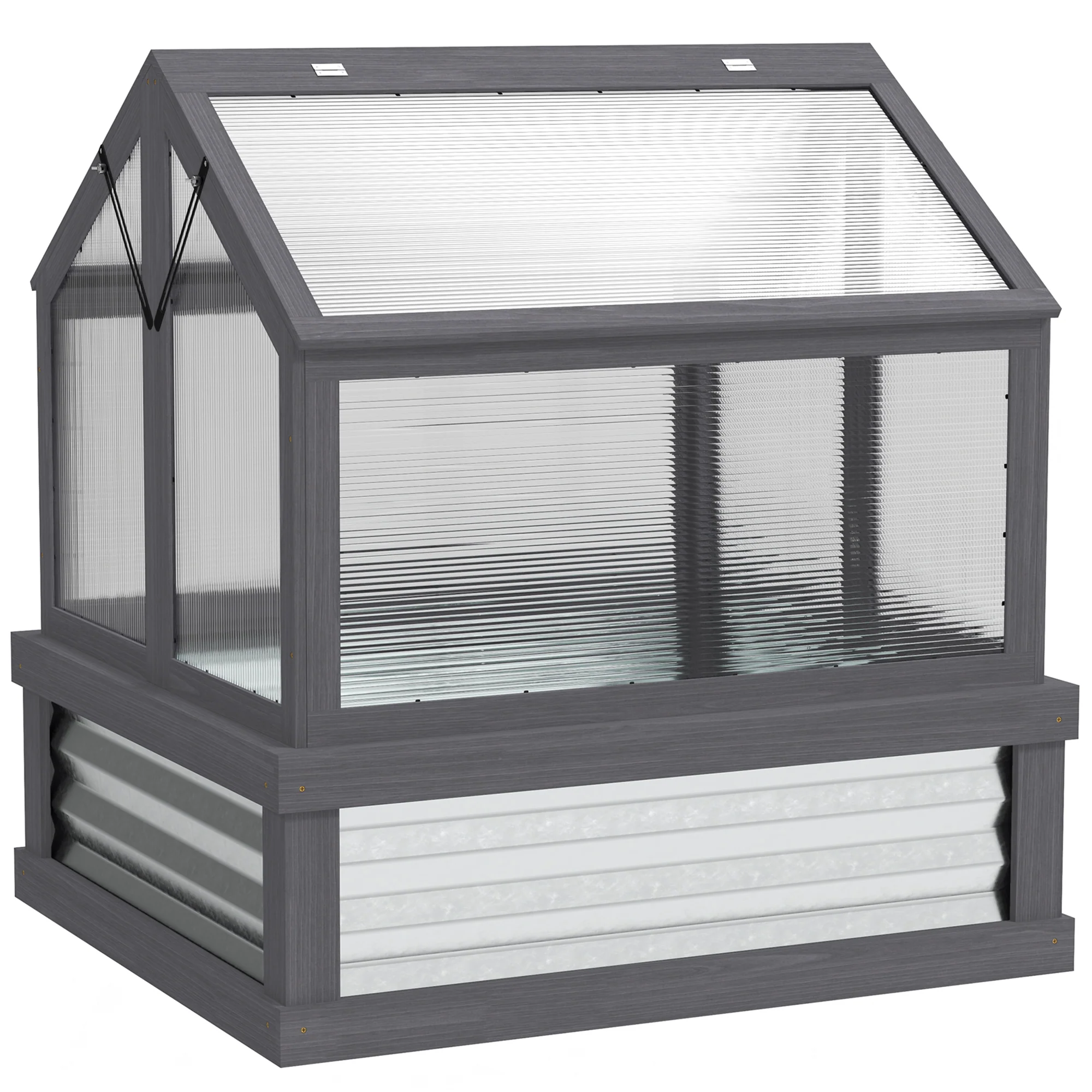 NookGrow Peak Garden Bed with Planter Protection, 35.5" x 31.5" x 36", Gray - Image 12