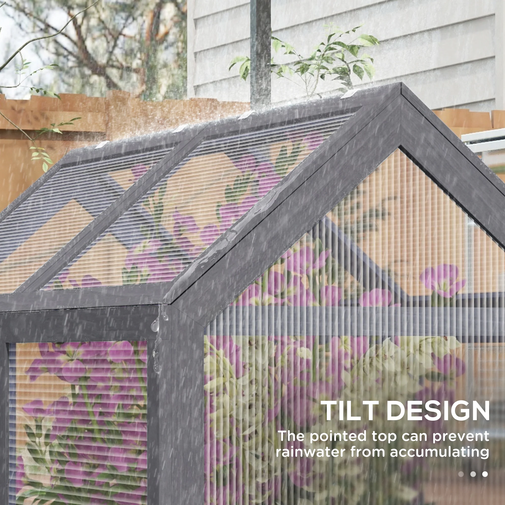 NookGrow Extend Garden Bed with Greenhouse, 48" x 24" x 32", Gray - Image 10