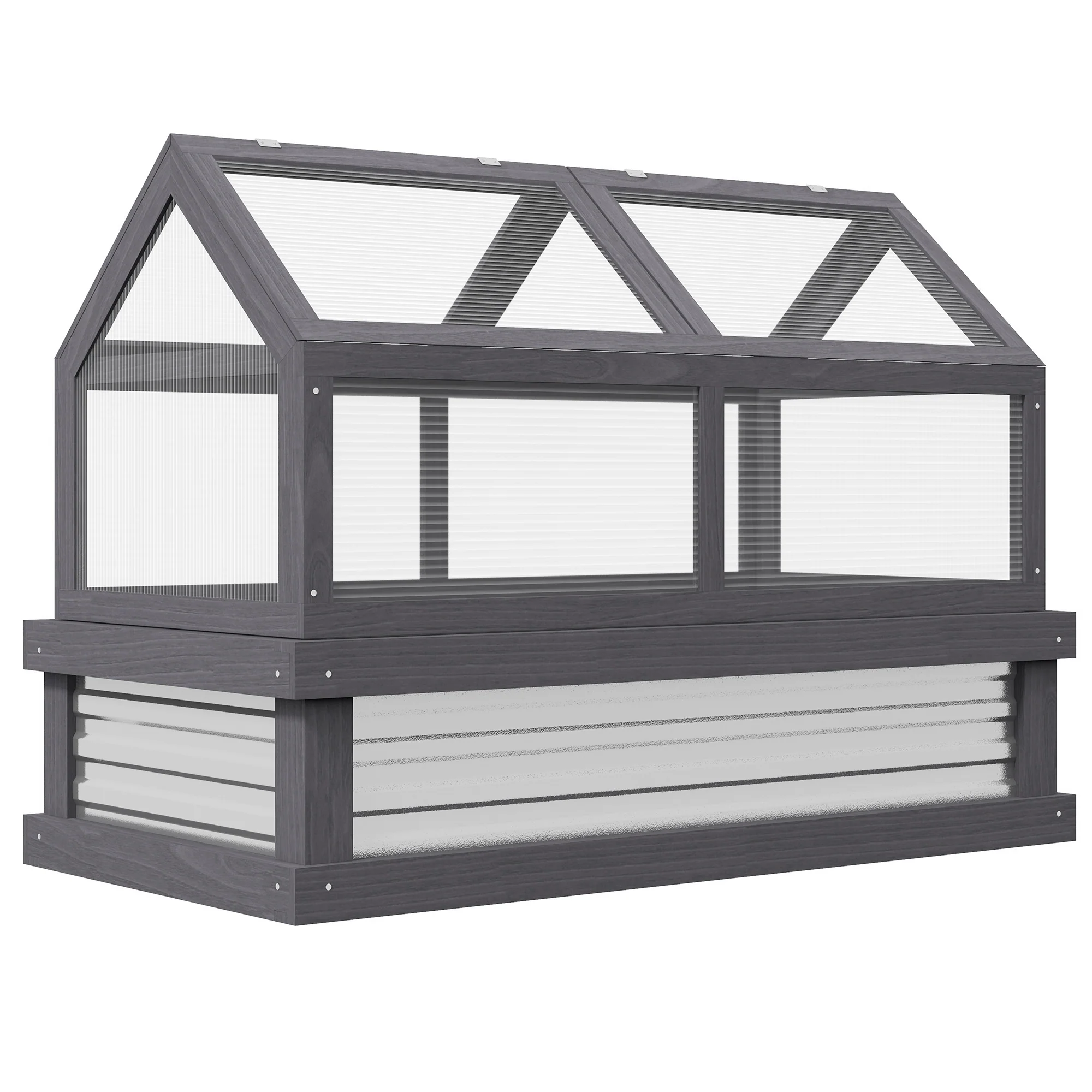 NookGrow Extend Garden Bed with Greenhouse, 48" x 24" x 32", Gray - Image 12