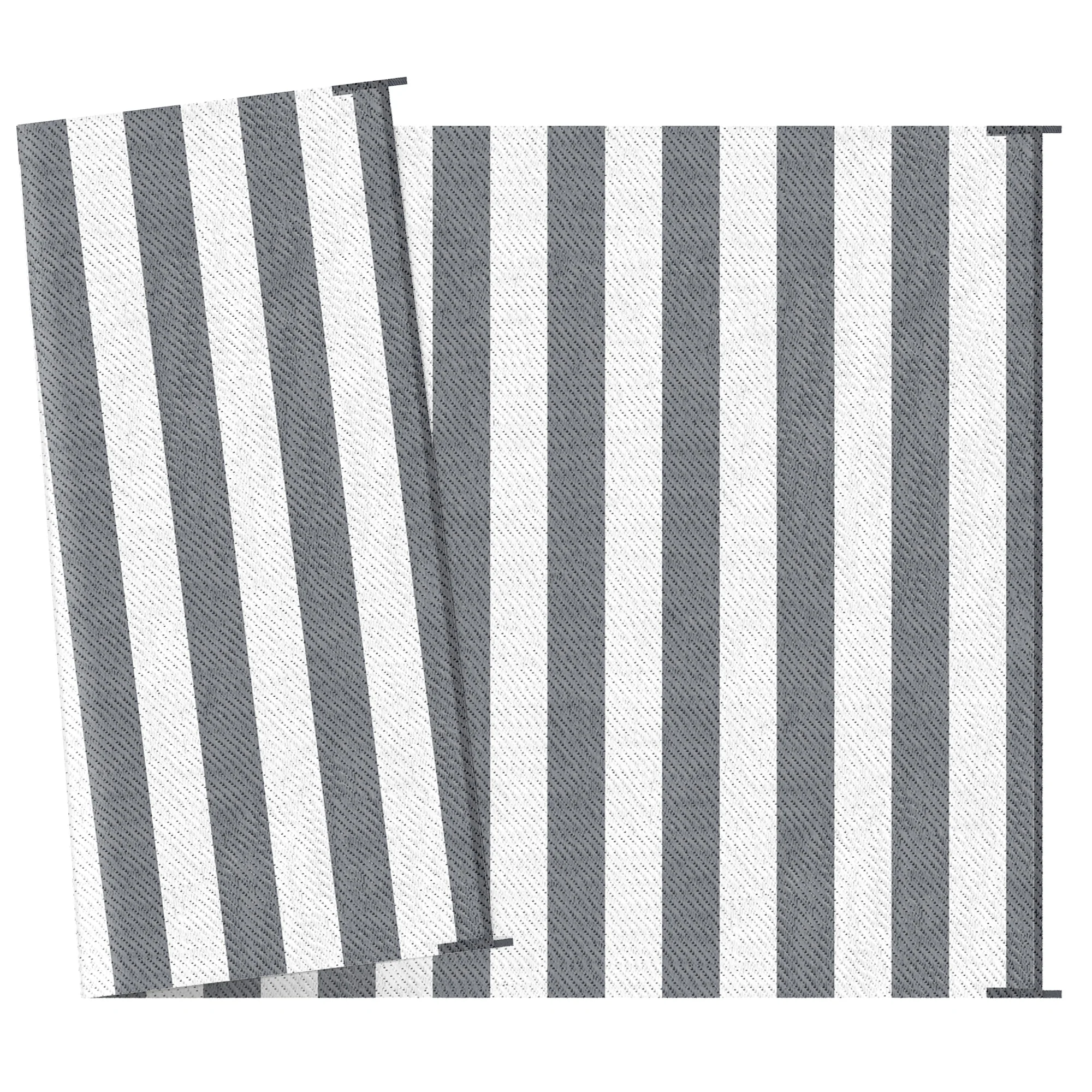 9' x 12' Waterproof Plastic Straw Outdoor Floor Mat, Gray & White Striped Design - Image 11