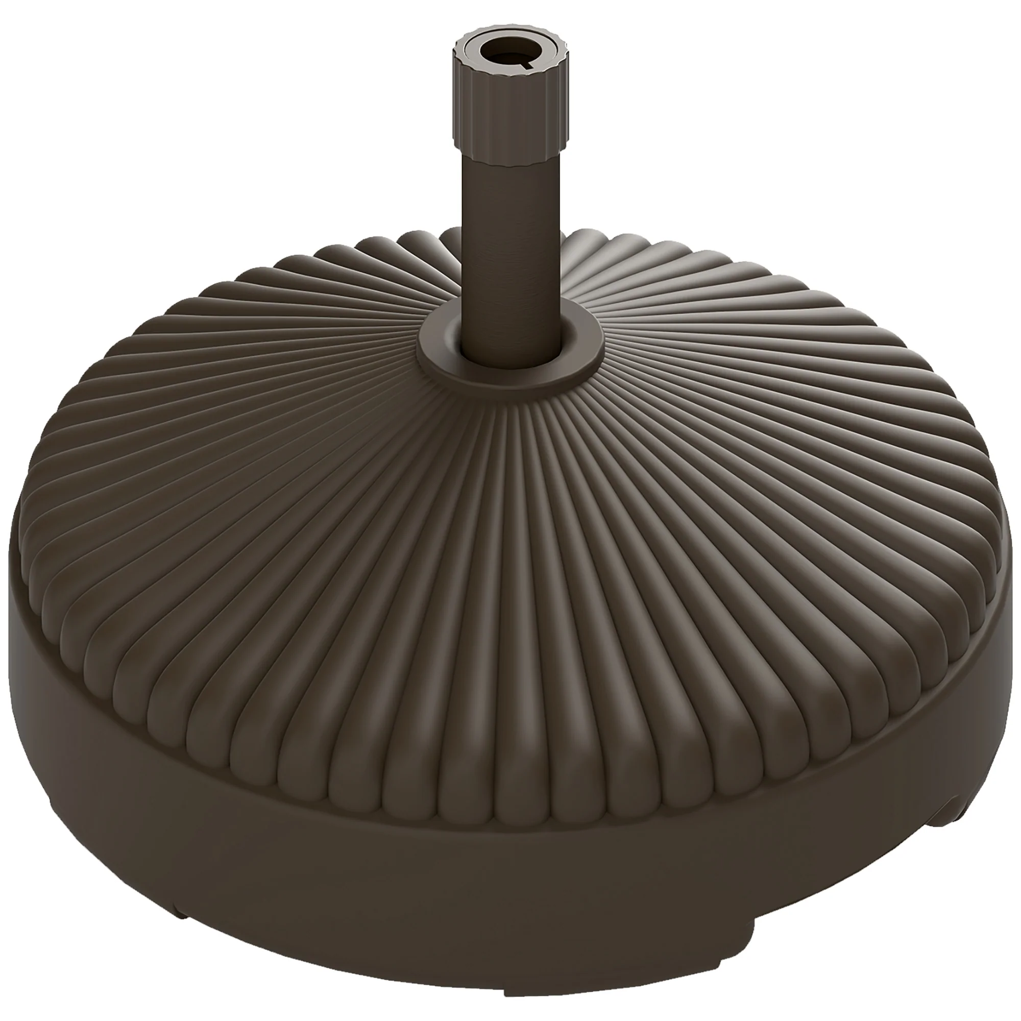 Round Patio Umbrella Base Holder, Heavy Duty Outdoor Umbrella Stand Base, Filled Up to 62lbs with Stand or 51lbs with Water for Garden, Poolside, Brown - Image 2