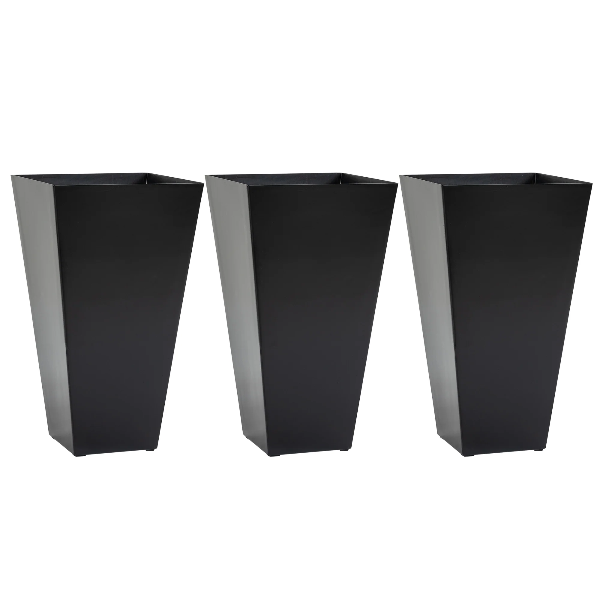 Set of 3 Tall Planters with Drainage Hole, 28" Outdoor Flower Plant Pots, Indoor Planters for Porch Patio and Deck, Black - Image 12