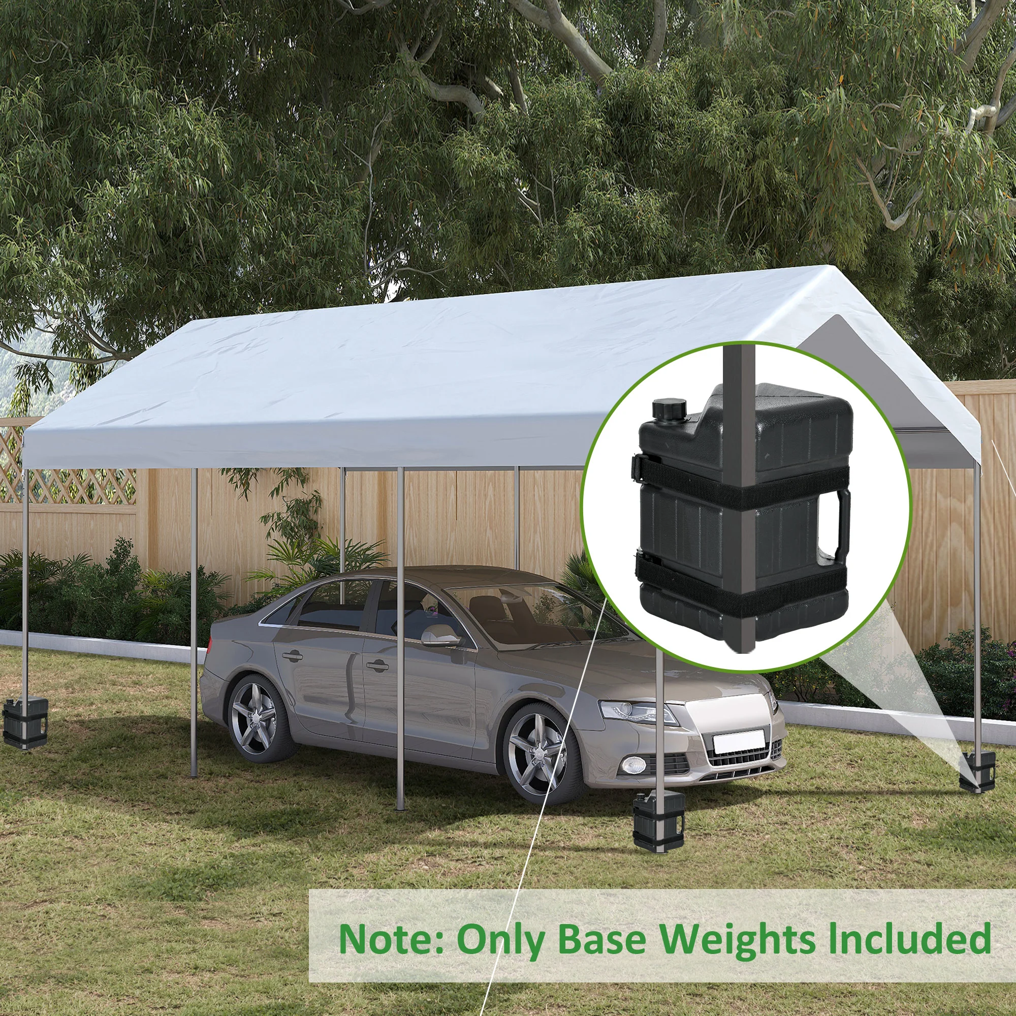 Set of 4 Straight Leg Canopy Weights, HDPE Water or Sand Filled Tent Base for Pop up Canopy, with Built-in Handles and Secure Straps, 115LBS - Image 4