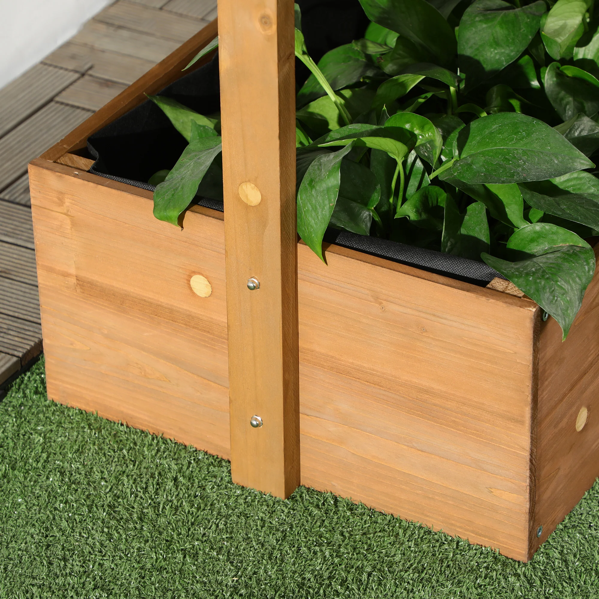Vertical Garden Planter, Wooden 4 Tier Planter Box, Self-Draining with Non-Woven Fabric for Outdoor Flowers, Vegetables and Herbs, Orange - Image 11