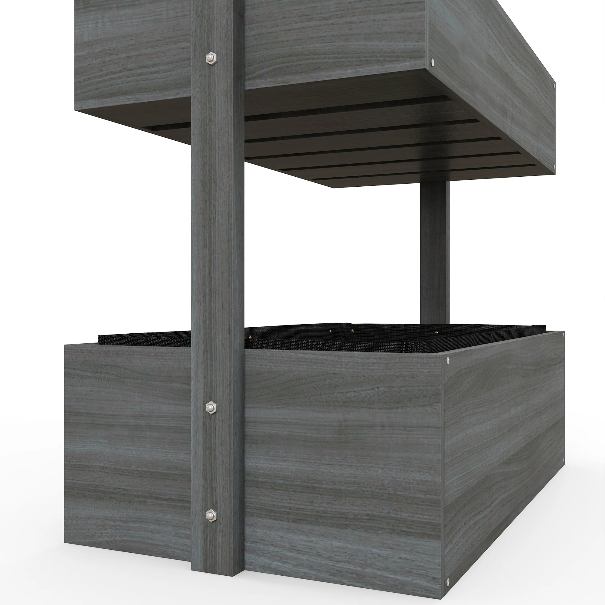 Vertical Garden Planter, Wooden 4 Tier Planter Box, Self-Draining with Non-Woven Fabric for Outdoor Flowers, Vegetables and Herbs, Gray - Image 9