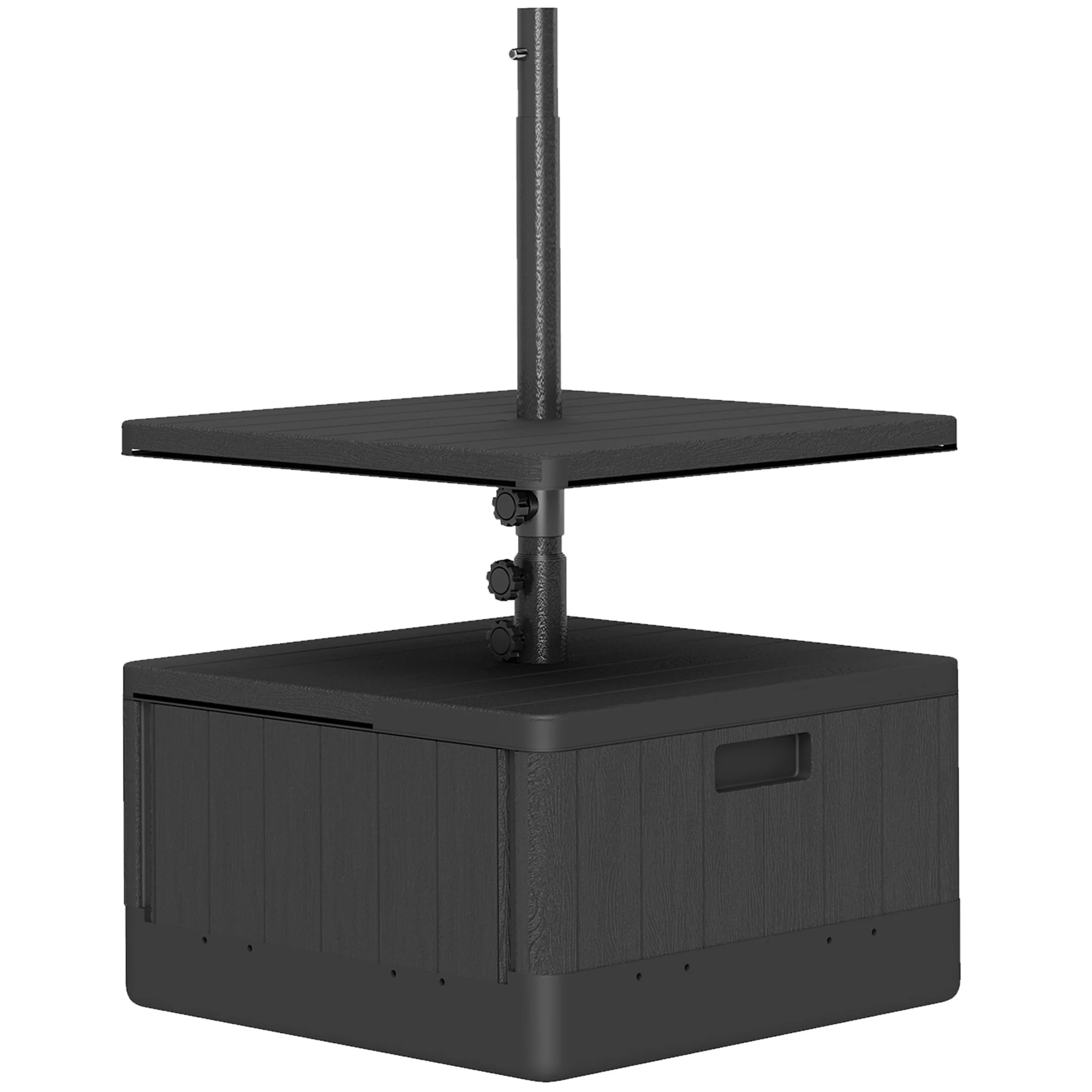Heavy-Duty Weighted Umbrella Base with Table Tray, Wheels & Handles and 176lbs Capacity, Black - Image 12