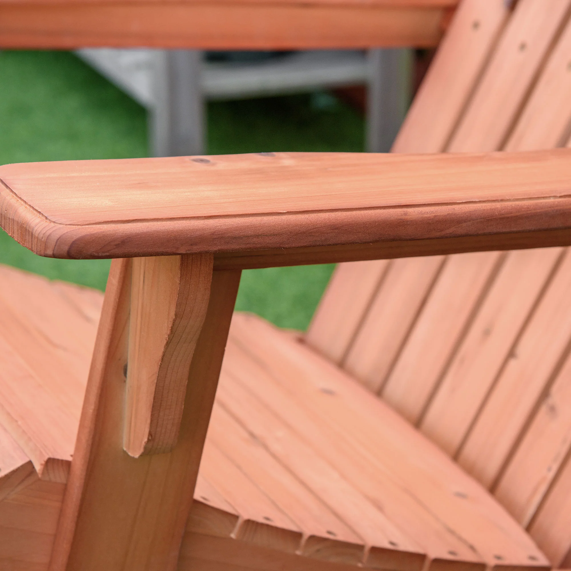 Outdoor Wooden Rocking Chair with Fanned Back, for Fire Pit, Patio, Backyard, Garden, Teak - Image 12