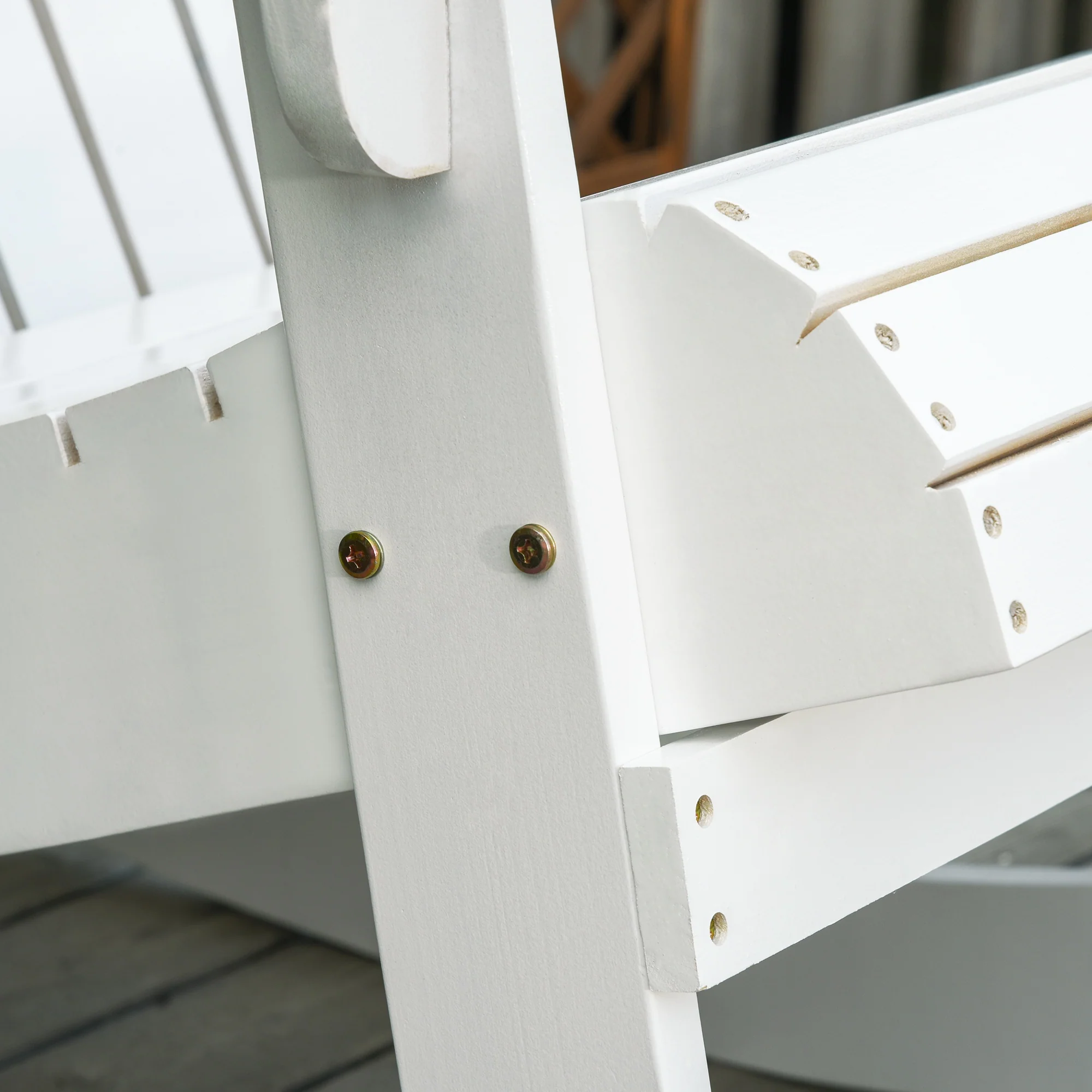 Outdoor Wooden Rocking Chair with Fanned Back, for Fire Pit, Patio, Backyard, Garden, White - Image 11