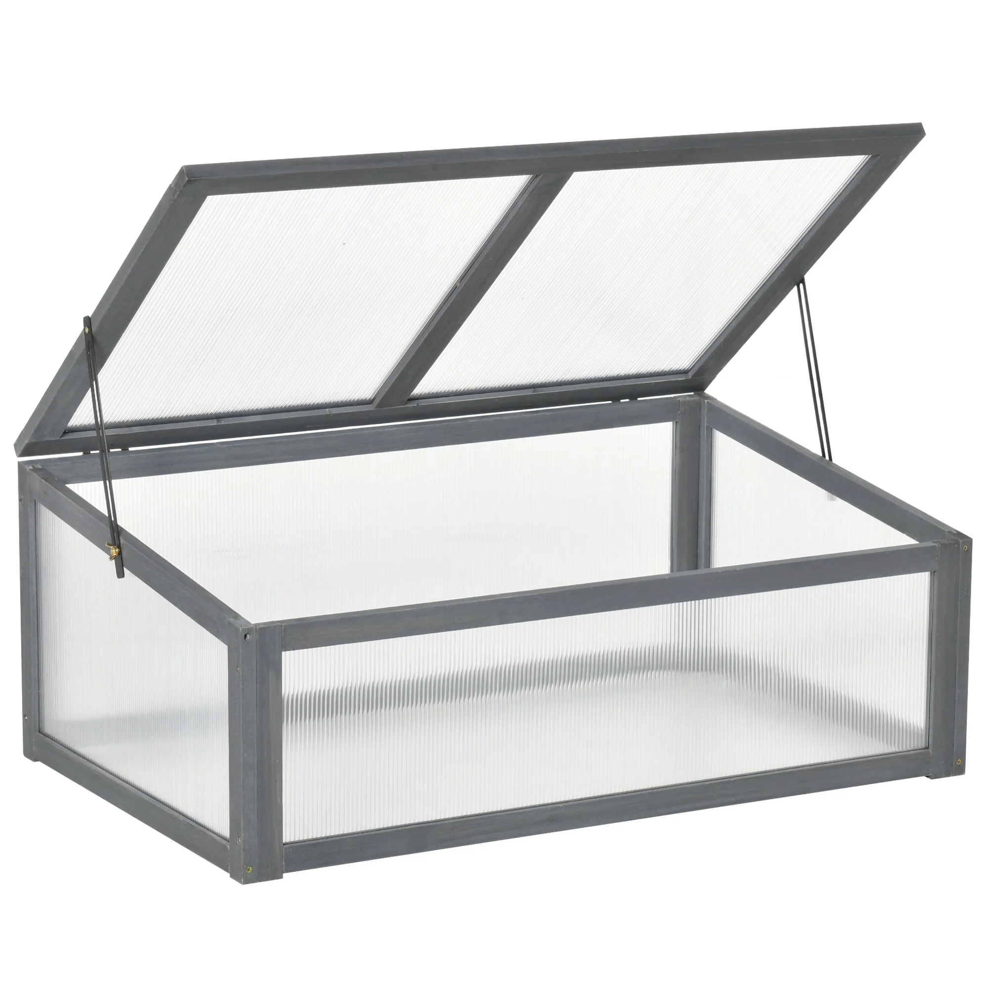 NookGrow Ground Cold Frame Greenhouse, 39" x 26" x 16", Gray - Image 2