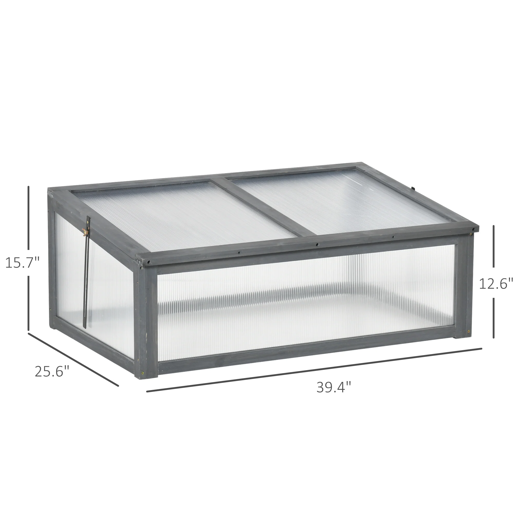 NookGrow Ground Cold Frame Greenhouse, 39" x 26" x 16", Gray - Image 5