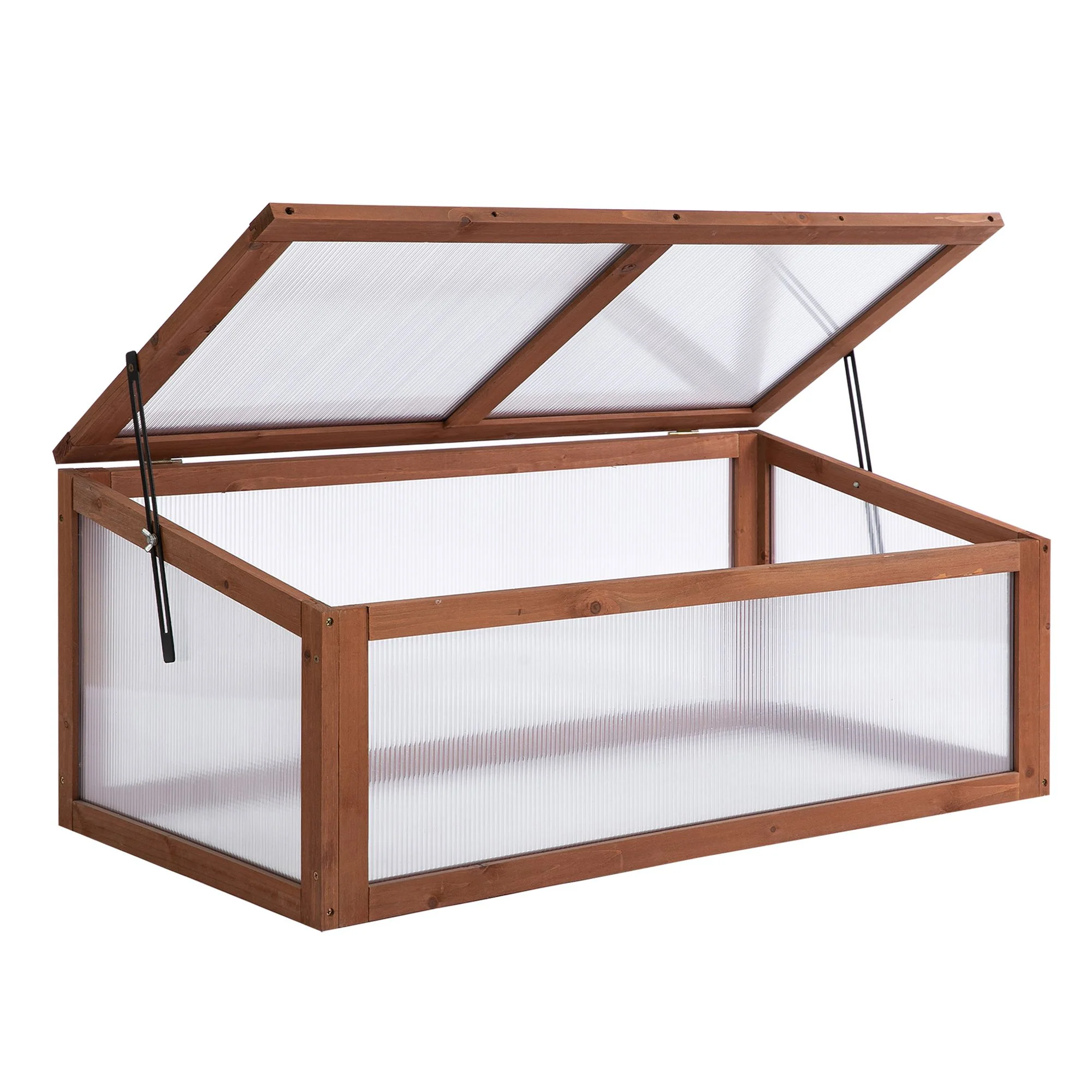 NookGrow Ground Cold Frame Greenhouse, 39" x 26" x 16", Natural - Image 11