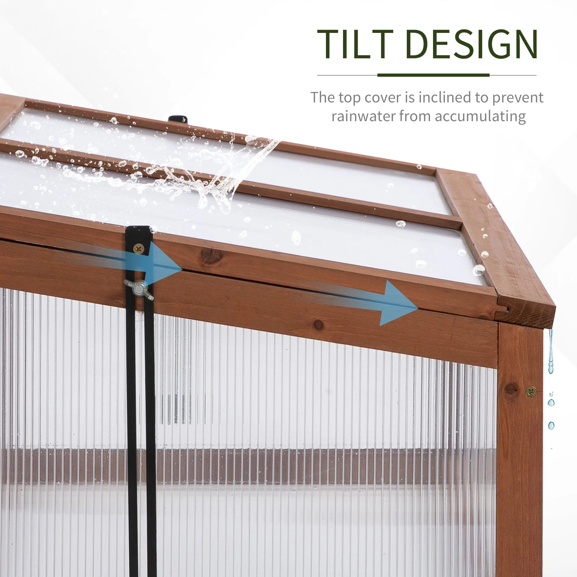 NookGrow Ground Cold Frame Greenhouse, 39" x 26" x 16", Natural - Image 6