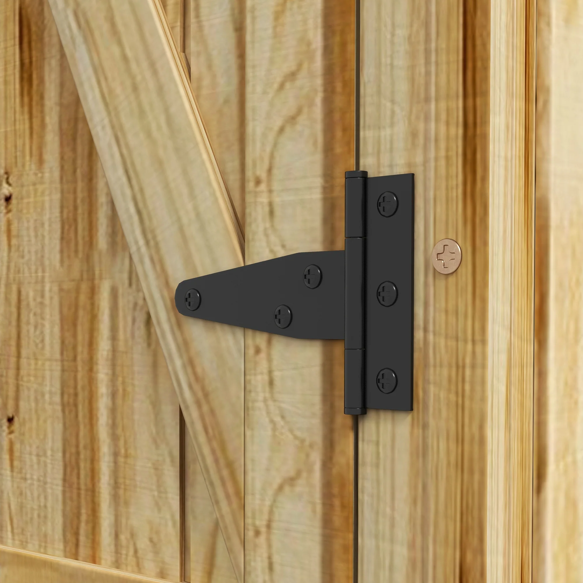 Wooden Storage Shed with Waterproof Galvanized Metal Roof & Lockable Door, Natural - Image 10