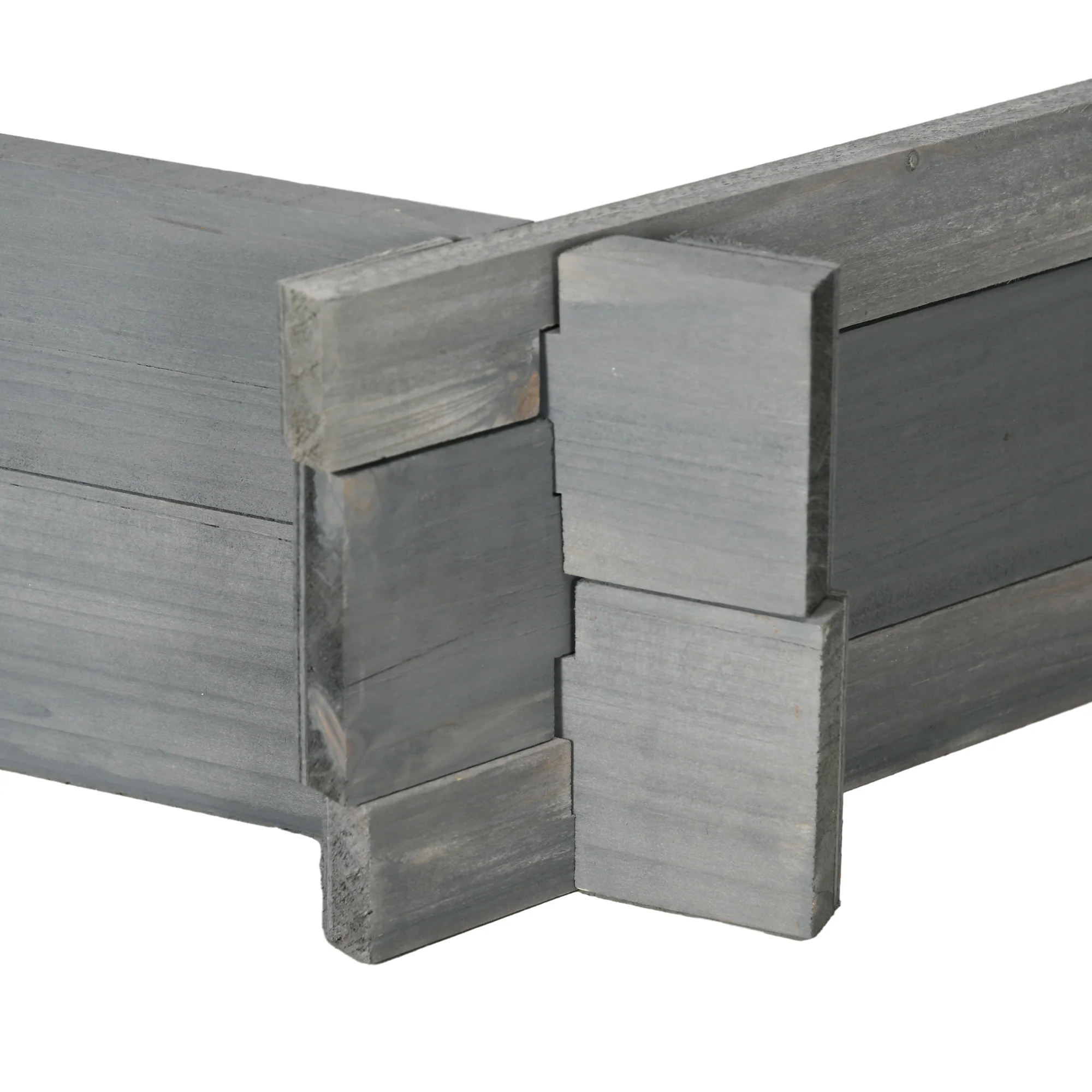 Wooden Raised Garden Bed, Hexagon Screwless Planters for Outdoor Plants, Vegetables, Flowers, Herbs, 39" x 36" x 6", Gray - Image 10