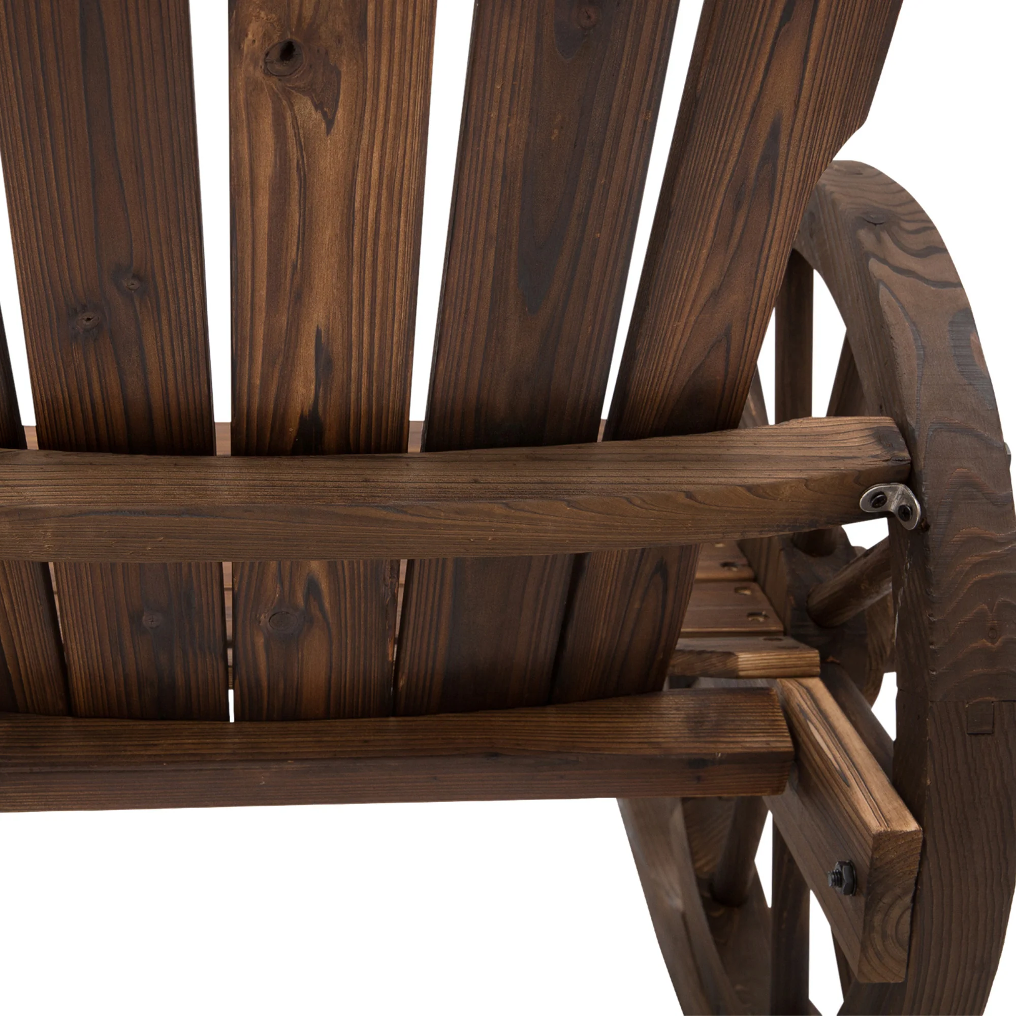 Adirondack Rocker Chair with Slatted Design & Oversized Back for Porch & Garden, Carbonized - Image 12