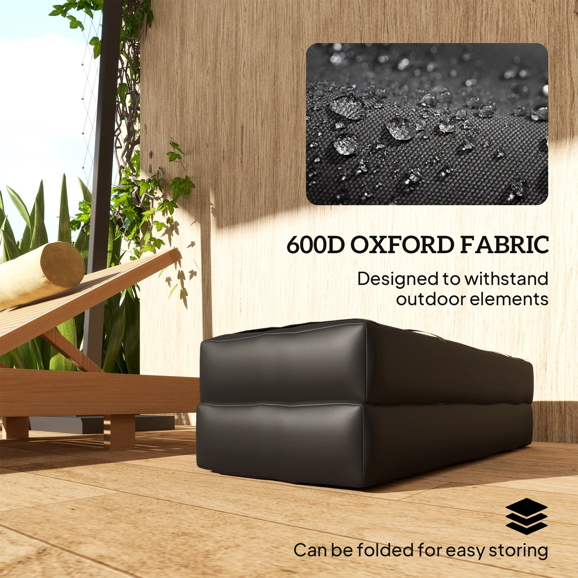 Set of 4 Parasol Weights, 25kg Fillable Sandbag Weights with Handles, Black - Image 7