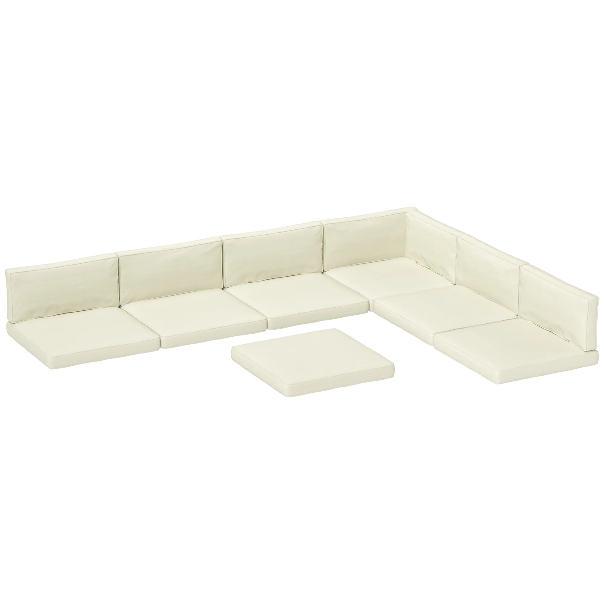 14 Piece Replacement Cushions for Rattan Furniture, Cushion Pad for Patio Set, Cream White