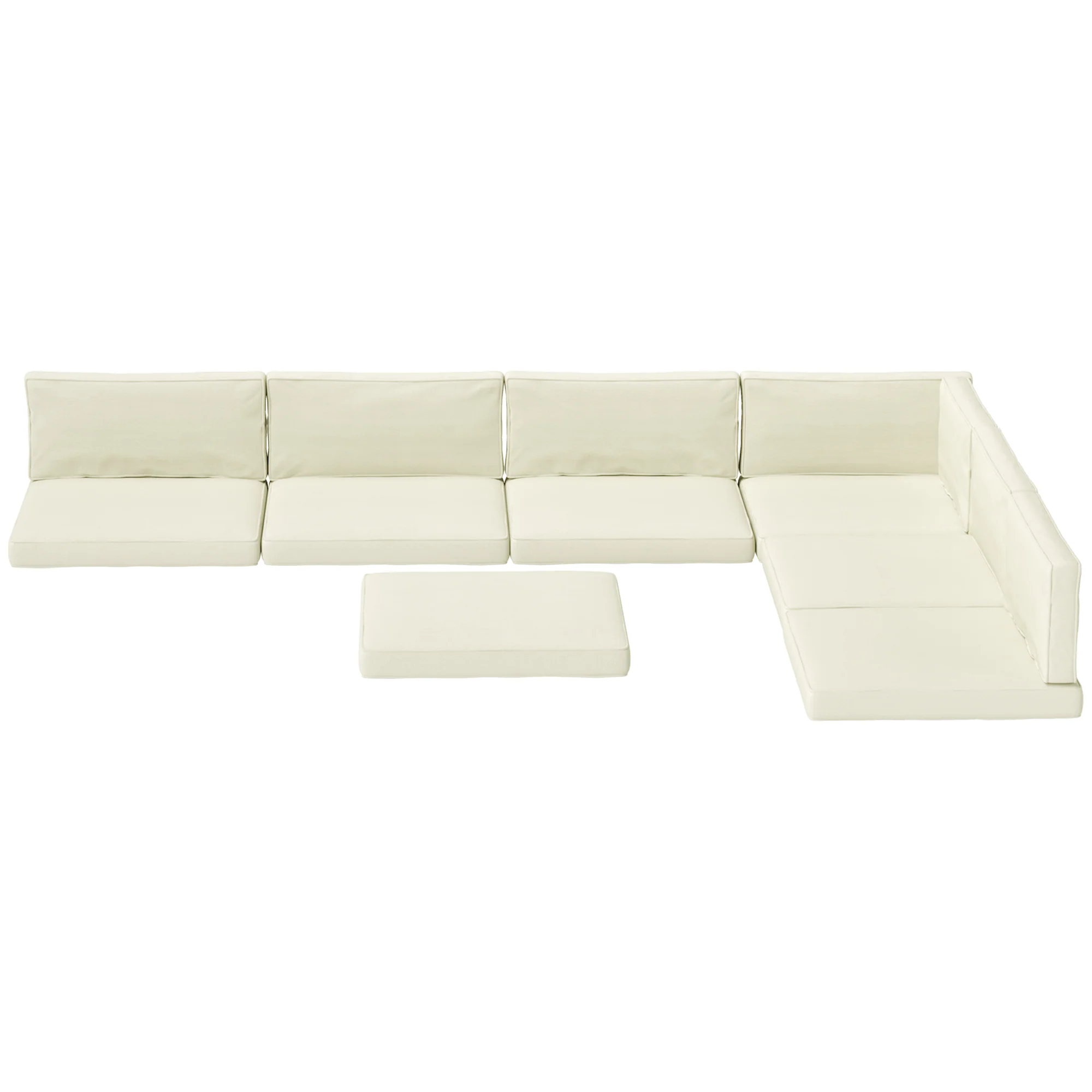 14 Piece Replacement Cushions for Rattan Furniture, Cushion Pad for Patio Set, Cream White - Image 2
