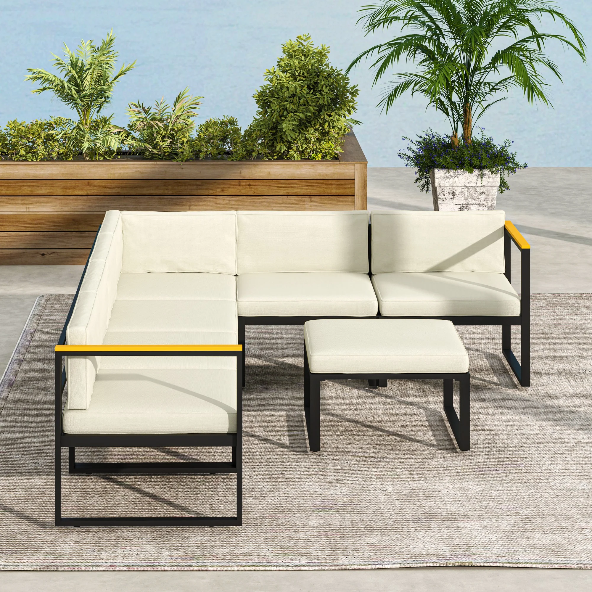 14 Piece Replacement Cushions for Rattan Furniture, Cushion Pad for Patio Set, Cream White - Image 9