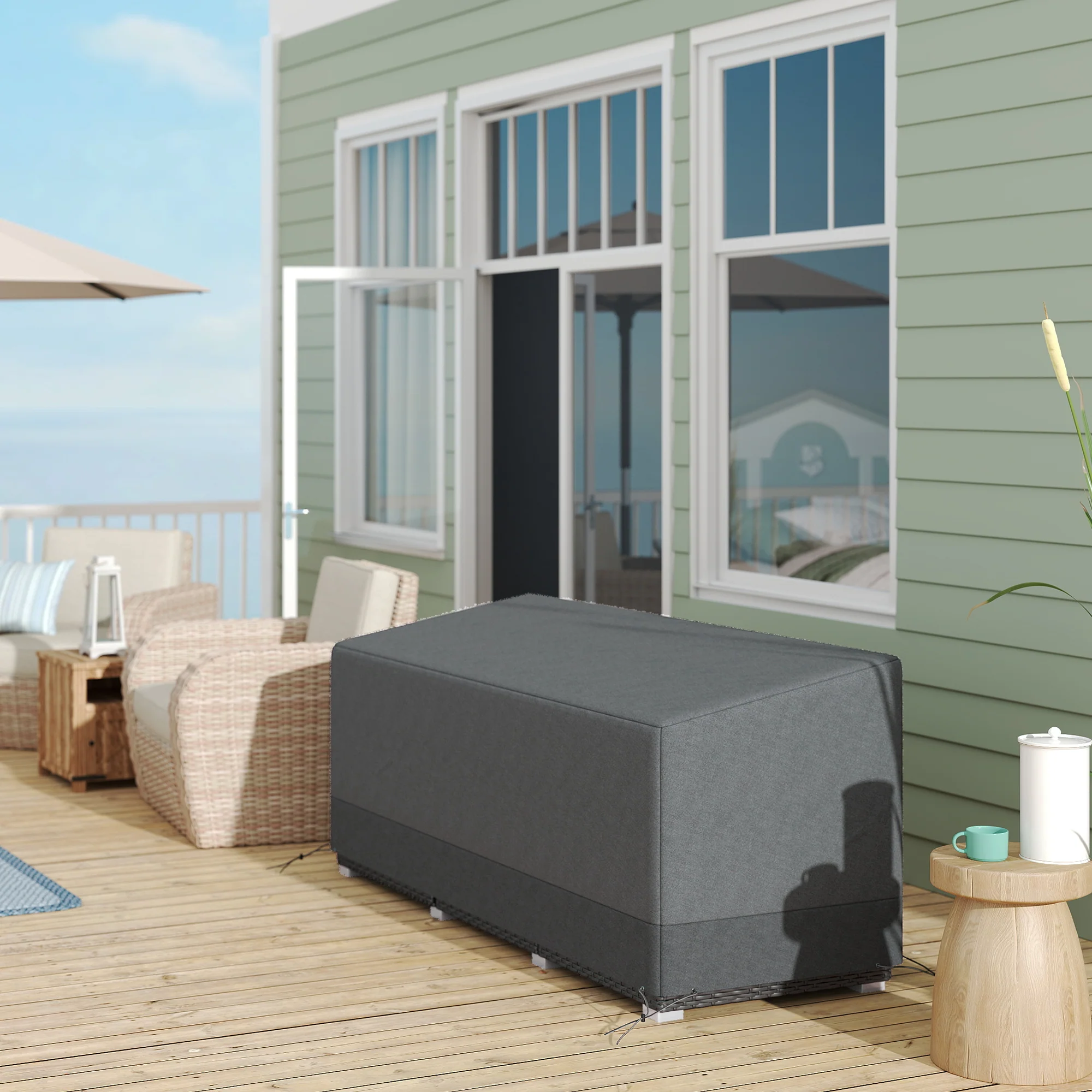 75" x 28.3" x 29.9" Waterproof Patio Sofa Cover, Grey - Image 3