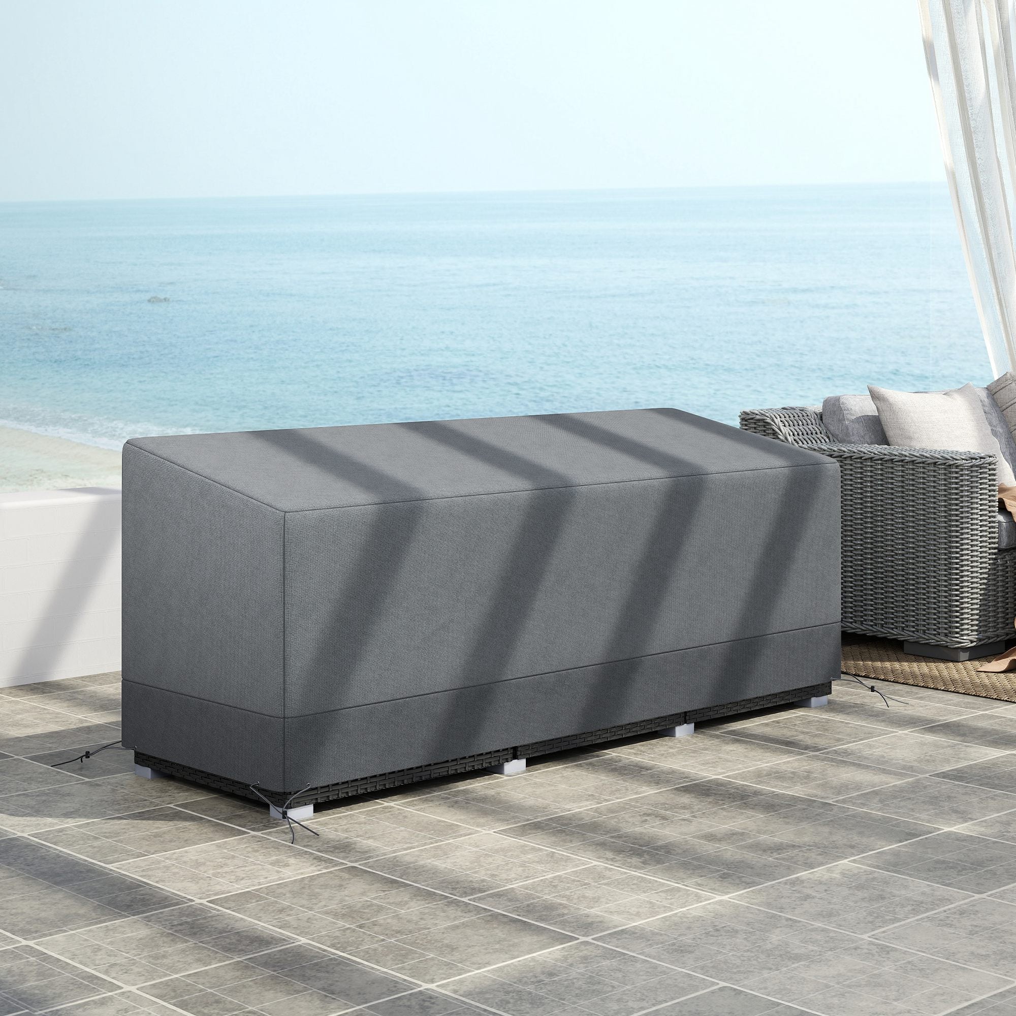 75" x 28.3" x 29.9" Waterproof Patio Sofa Cover, Grey - Image 9