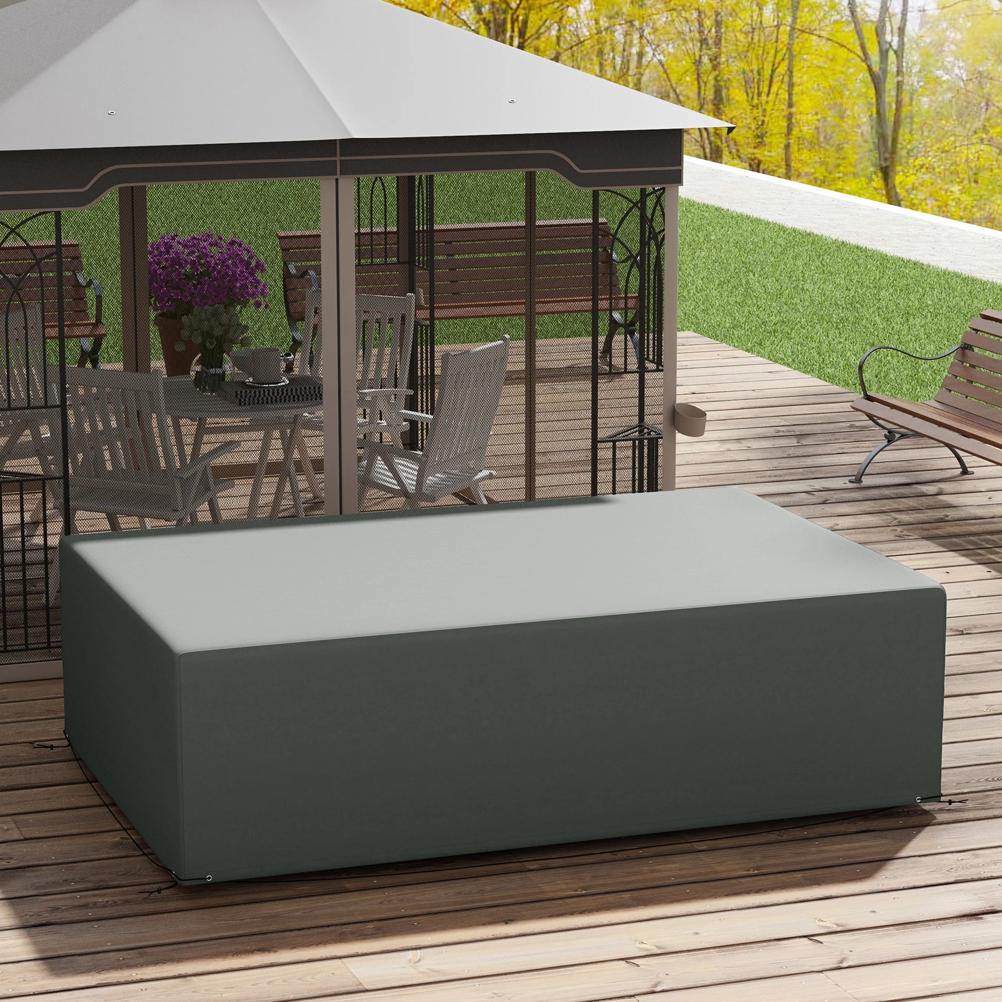 Waterproof Patio Furniture Cover for Outdoor Sectional Sofa Set, 97" x 65" x 26", Dark Grey - Image 9