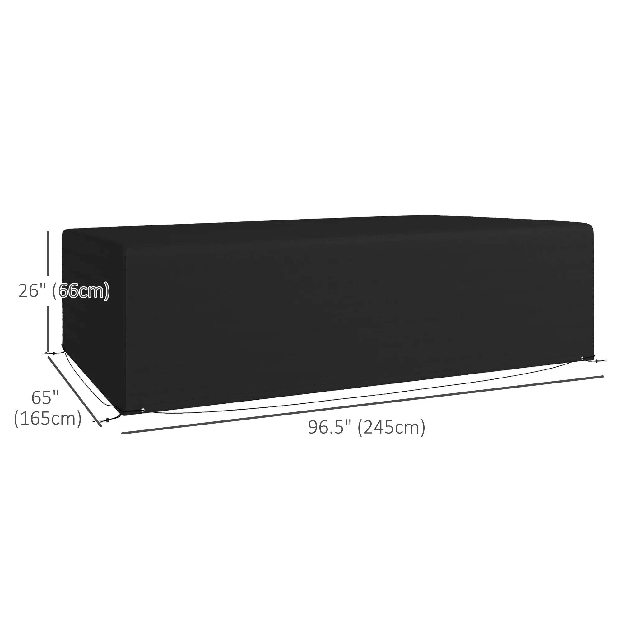 Waterproof Patio Furniture Cover for Outdoor Sectional Sofa Set, 97" x 65" x 26", Black - Image 5