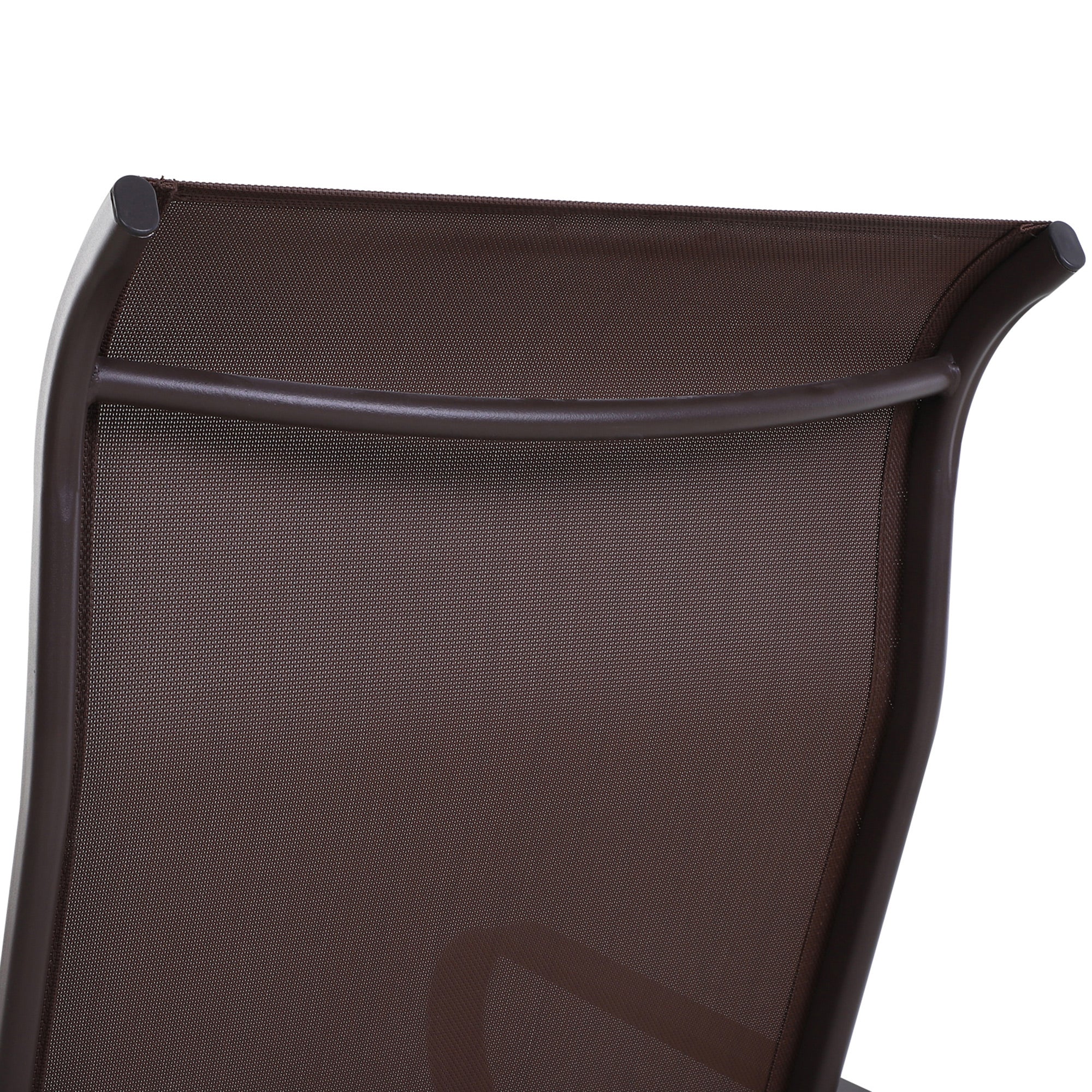 Patio Glider with Breathable Mesh Fabric, Outdoor Garden Rocking Gliding Seat, Brown - Image 9