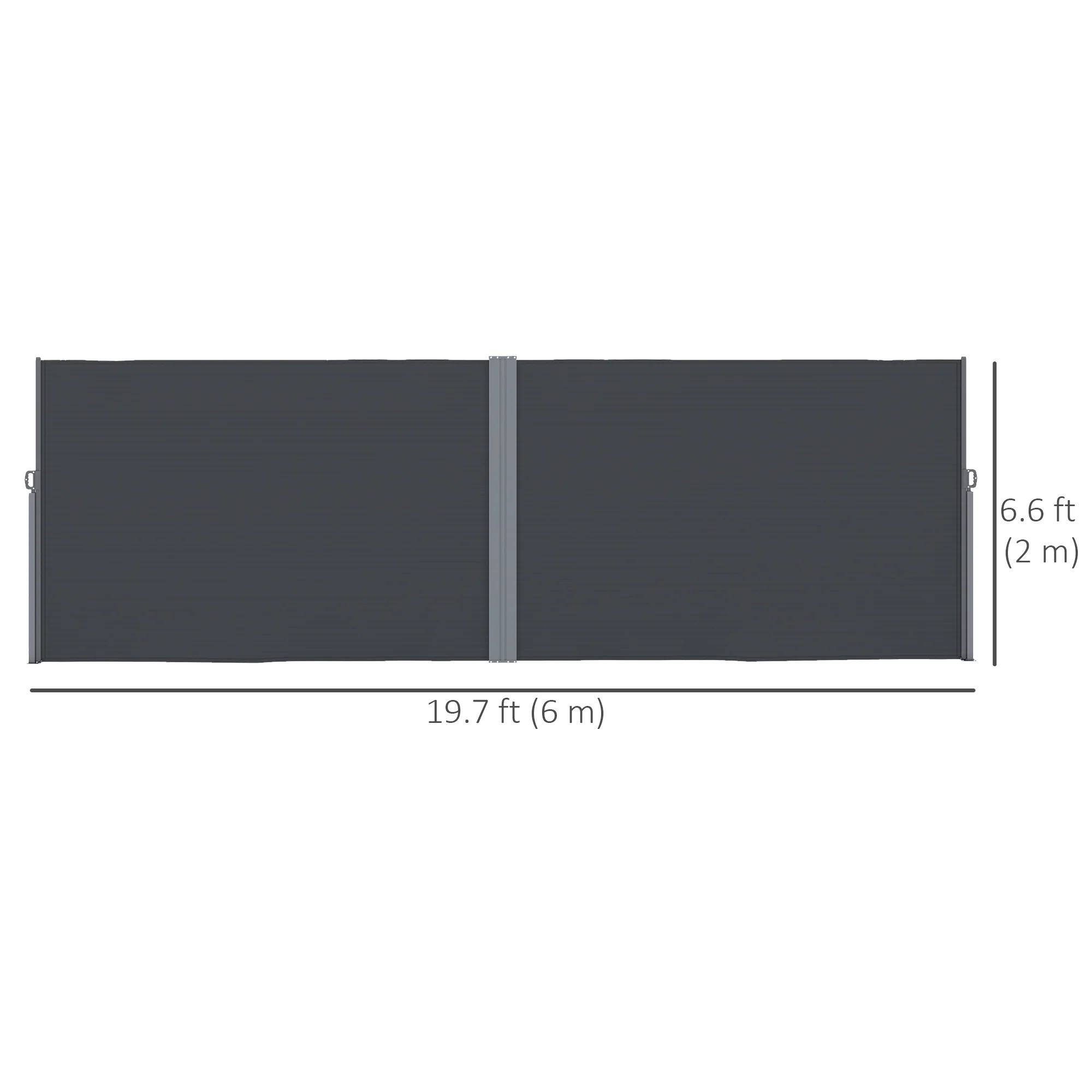 79" x 236" Retractable Double Side Awning, UV Resistant, Charcoal Grey - Image 5