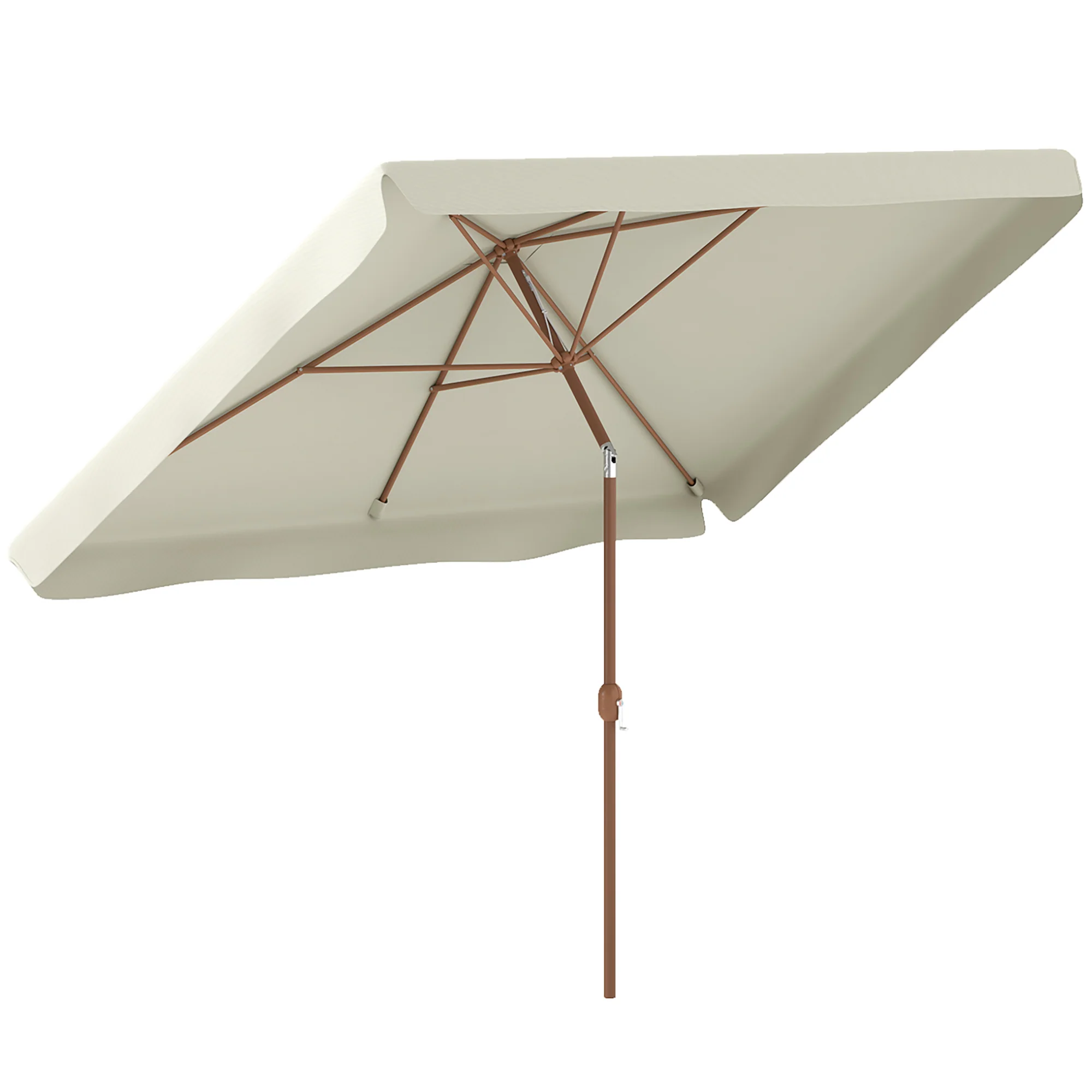 118.1" x 78.7" Patio Umbrella with Crank Handle and Adjustable Angle, Beige - Image 12