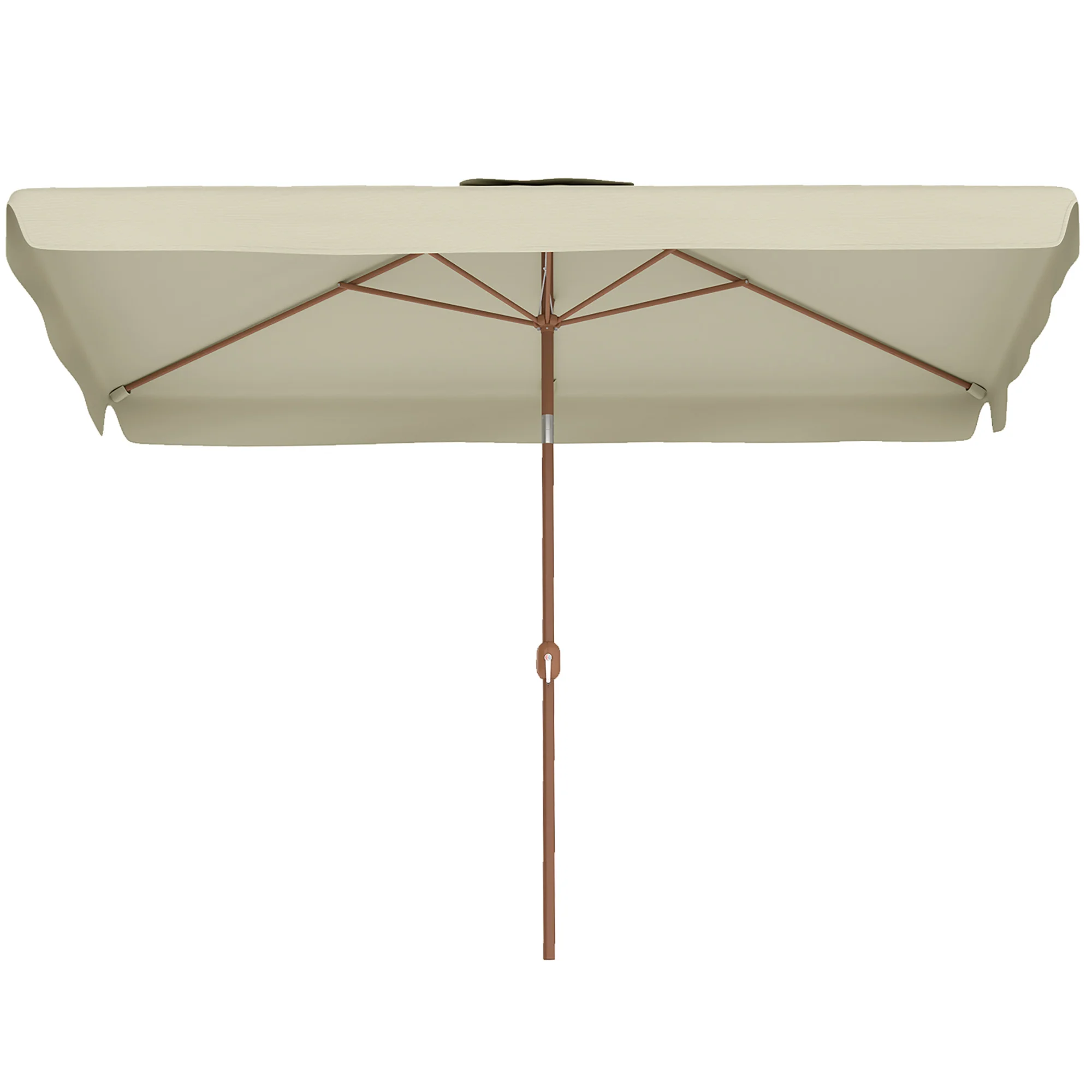 118.1" x 78.7" Patio Umbrella with Crank Handle and Adjustable Angle, Beige - Image 2