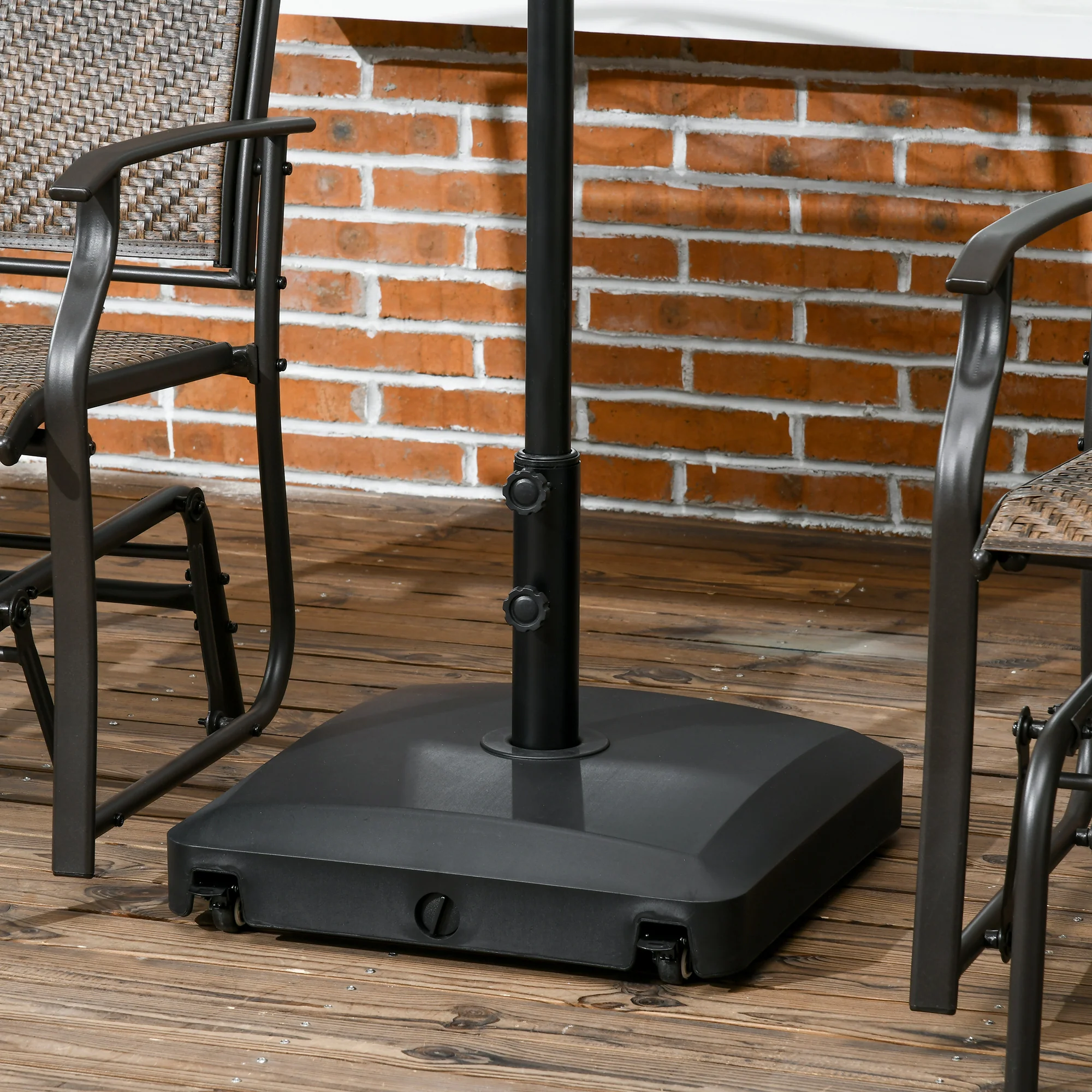 66lb Wheeled Umbrella Base, for 1.5"/1.9" Poles, Black - Image 3
