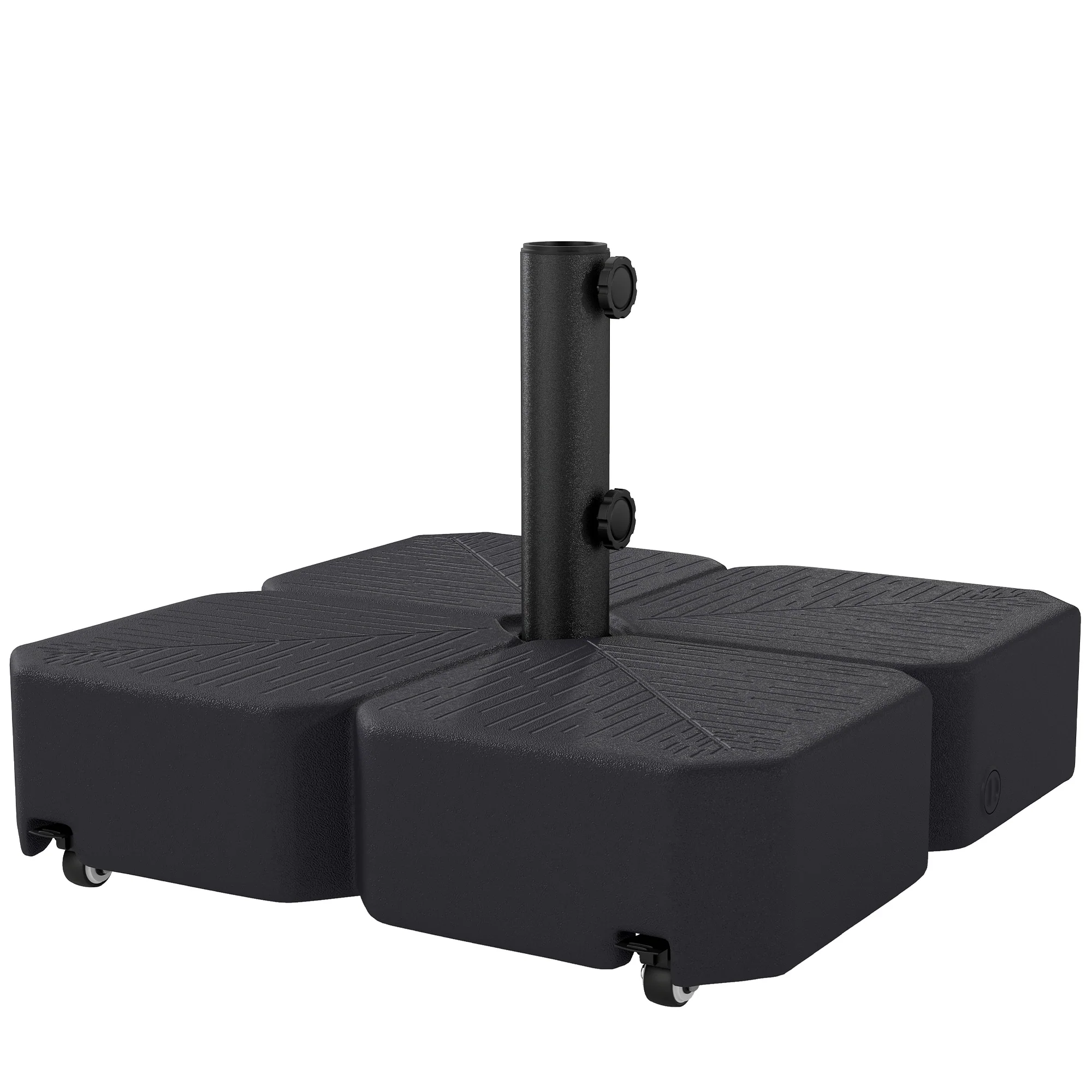 Square Patio Umbrella Base with Wheels, Black - Image 12