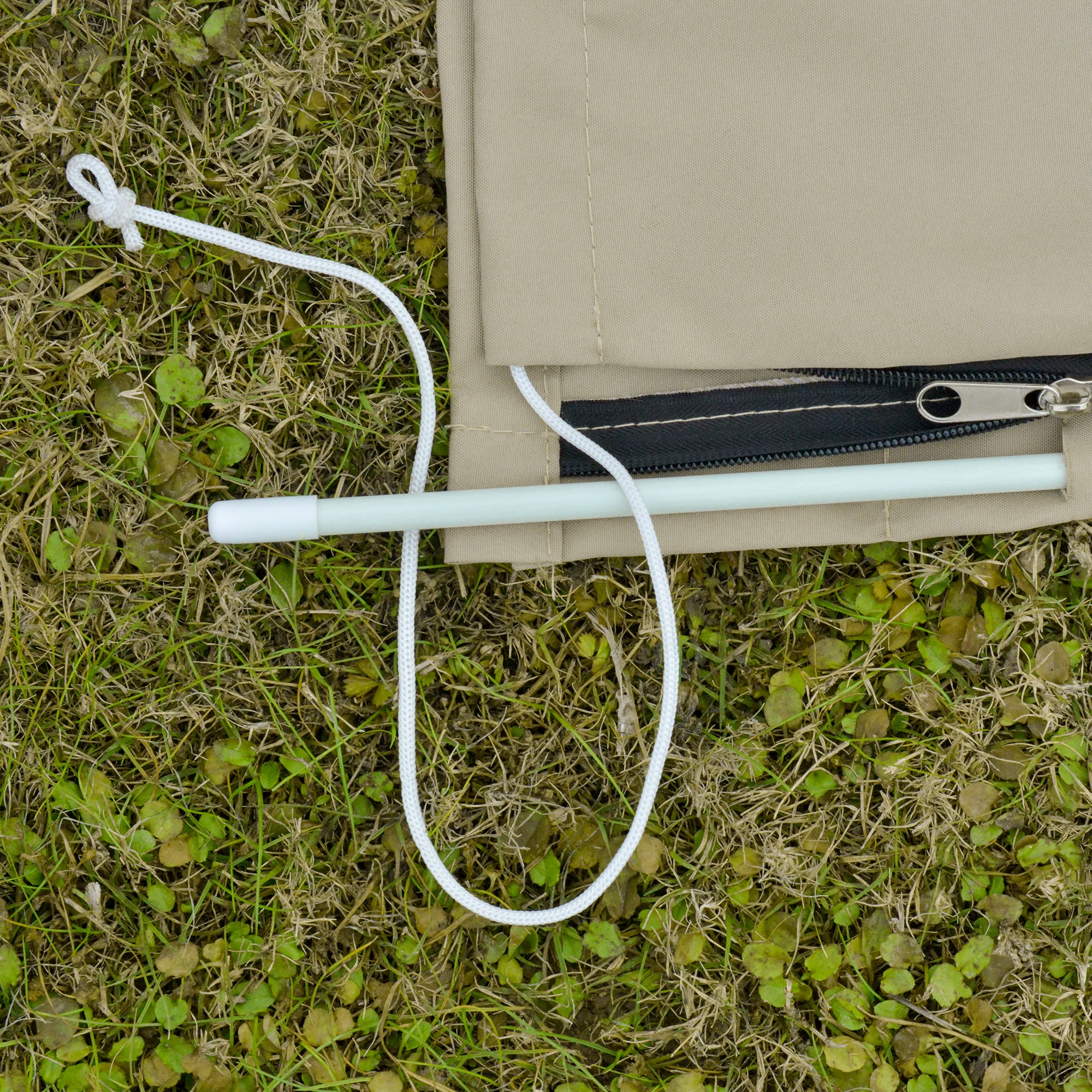 Parasol Cover with Zipper for 6.6-13FT Parasol, Khaki - Image 11