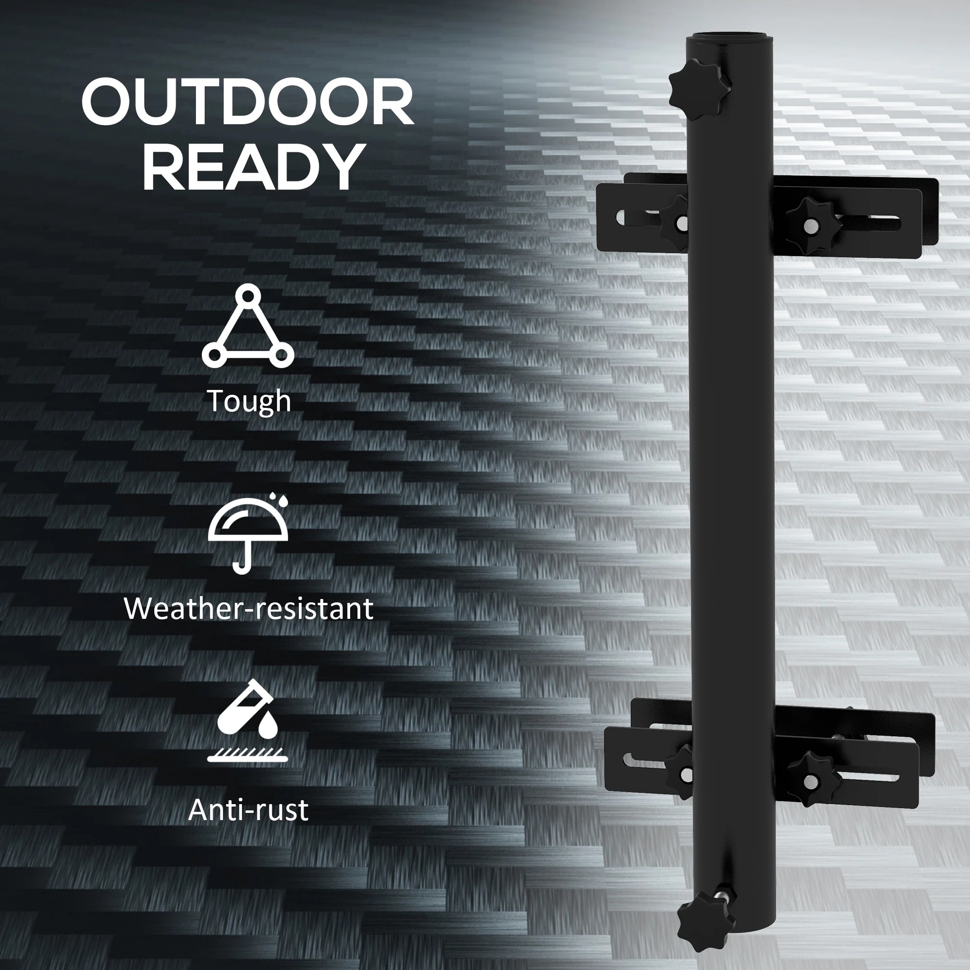 Adjustable Patio Umbrella Holder for Railings/Balcony, Black - Image 8