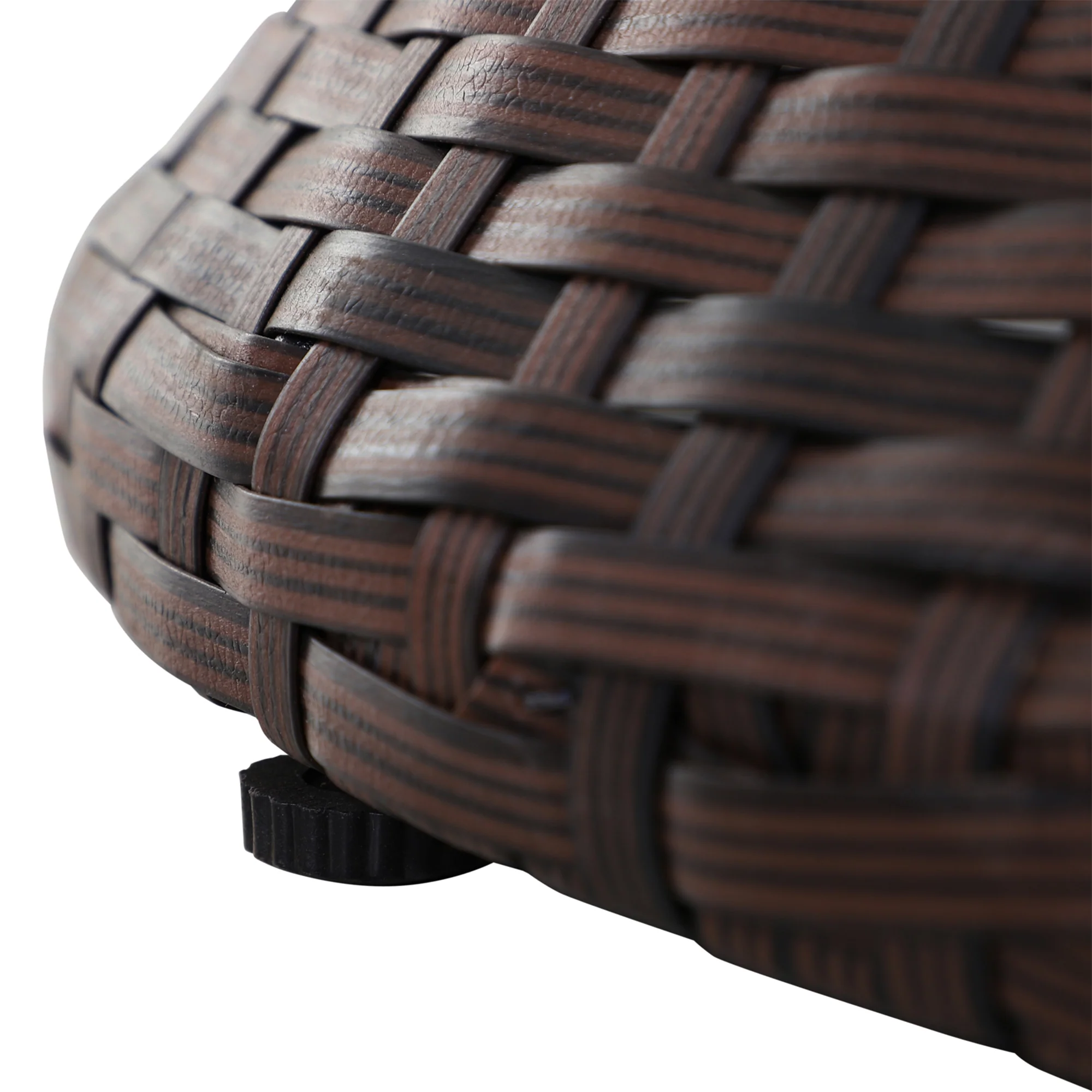 PE Rattan Ice Bucket Table, Height Adjustable Liftable Drinks Cooler for Bar, Patio, Brown - Image 10