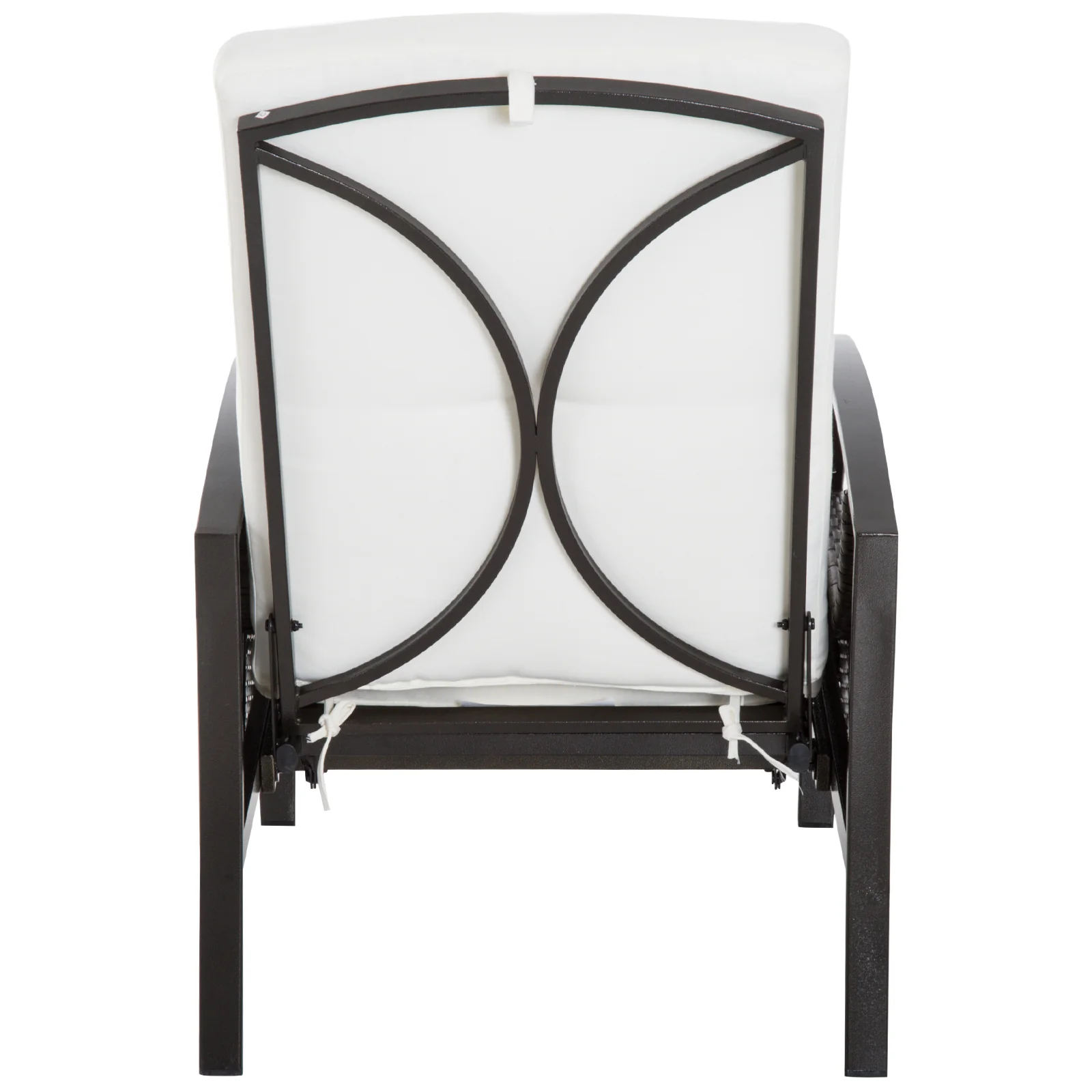 Outdoor Rattan Recliner Chair w/ Cushion, Adjustable Back & Retractable Footrest, White - Image 10