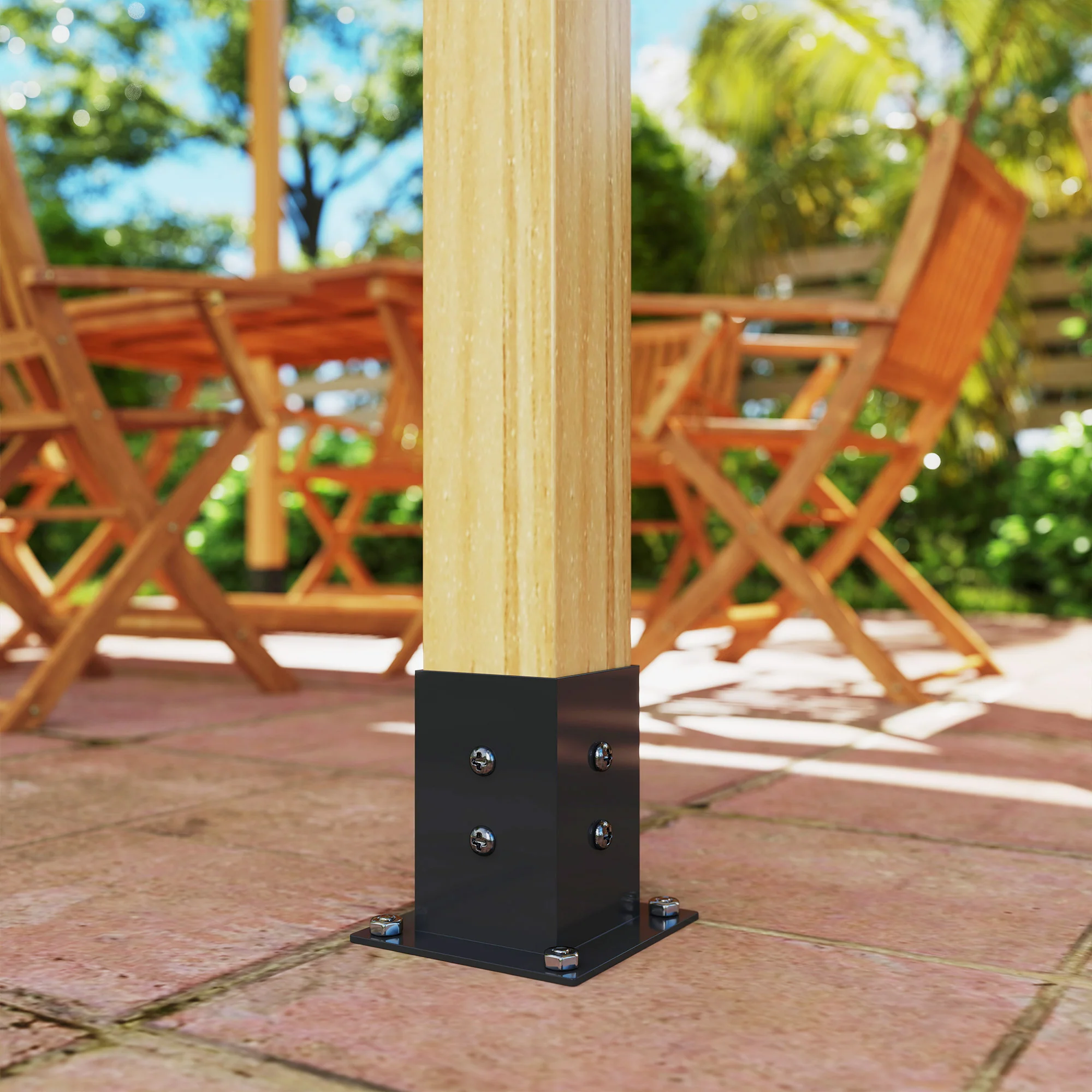 9 PCS Pergola Bracket Kit for 4" x 4" Lumber, Black - Image 10