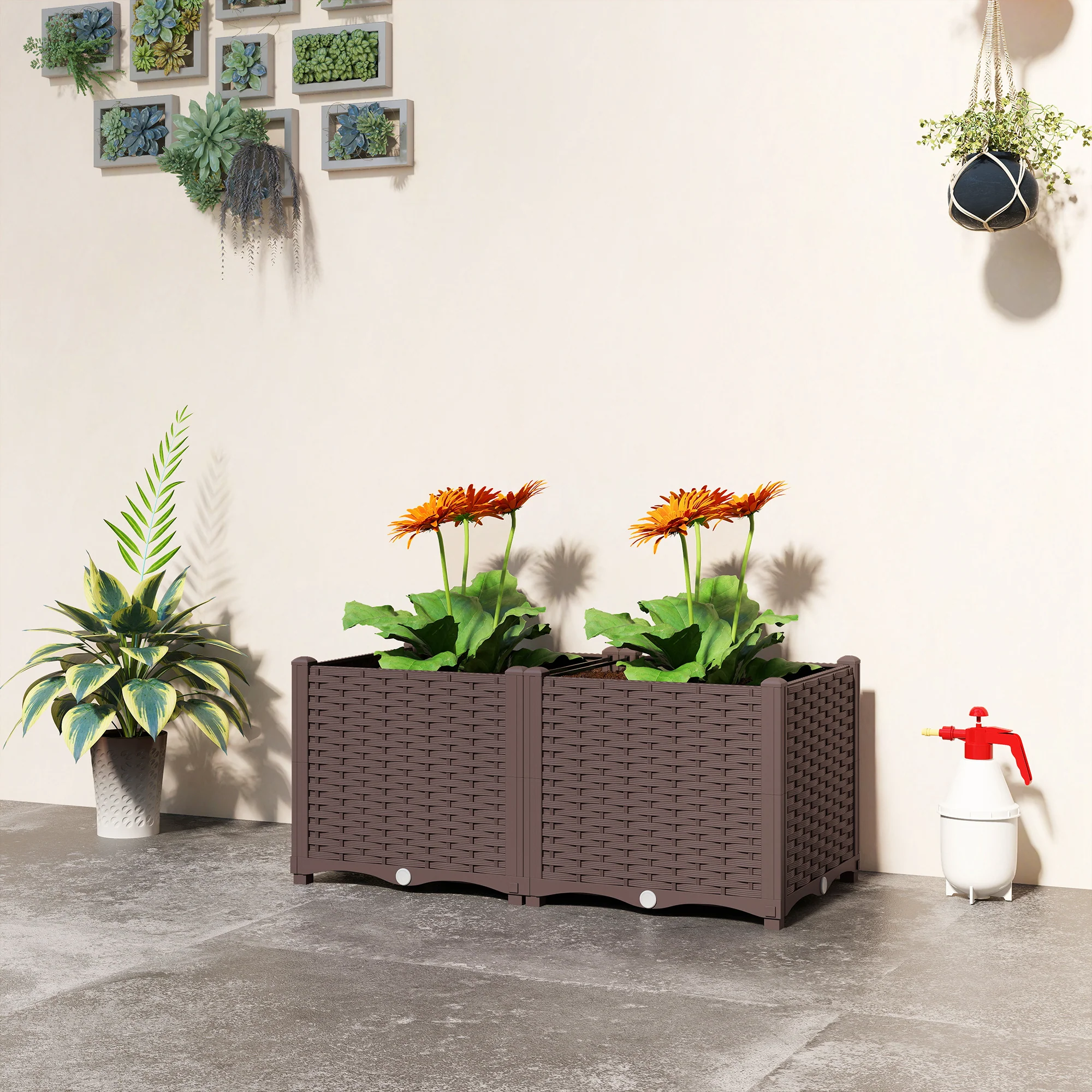 Self Watering Plastic Raised Garden Bed with Legs, 80 x 40 x 37 cm - Image 10