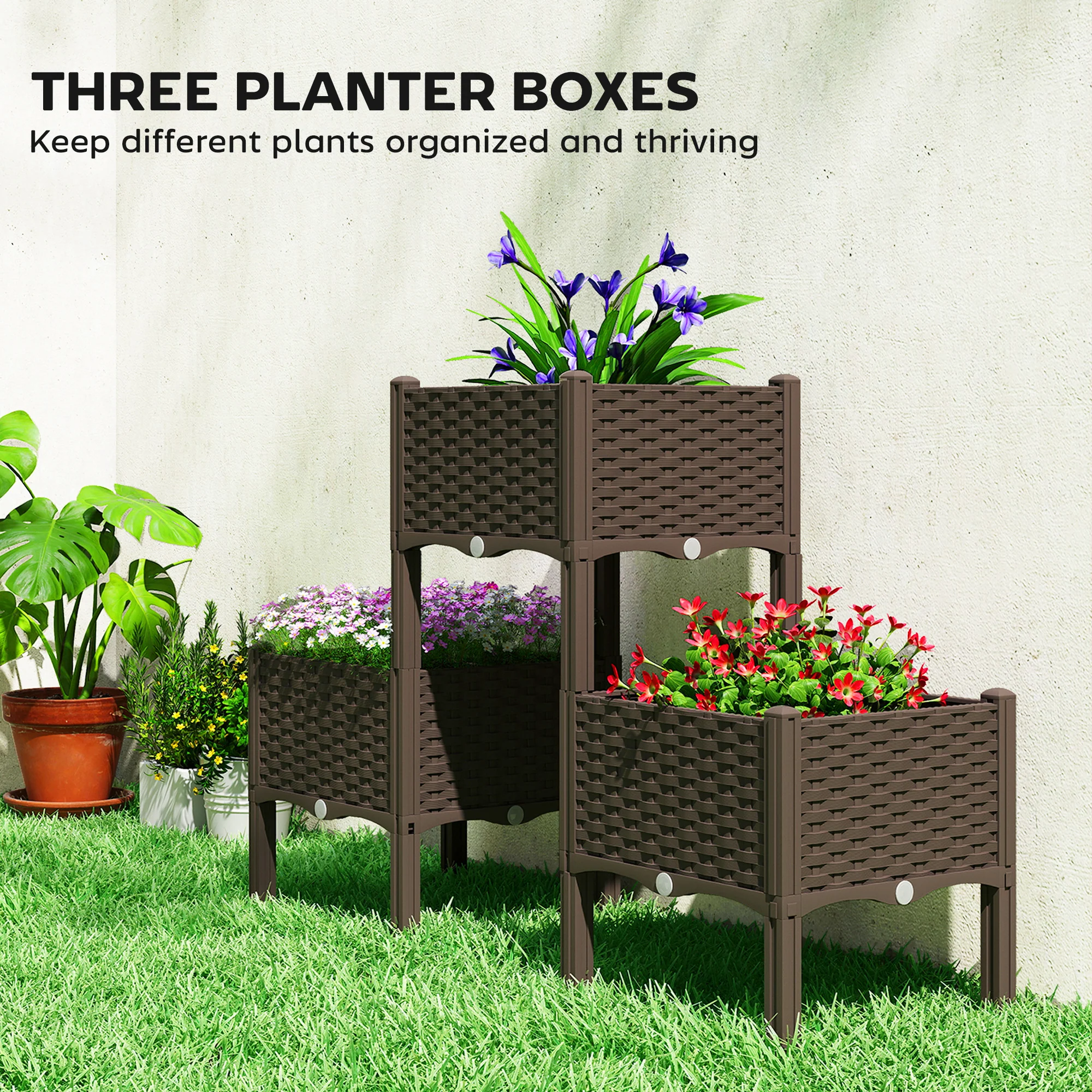 Self-Watering Plastic Raised Garden Bed with Legs - Image 7