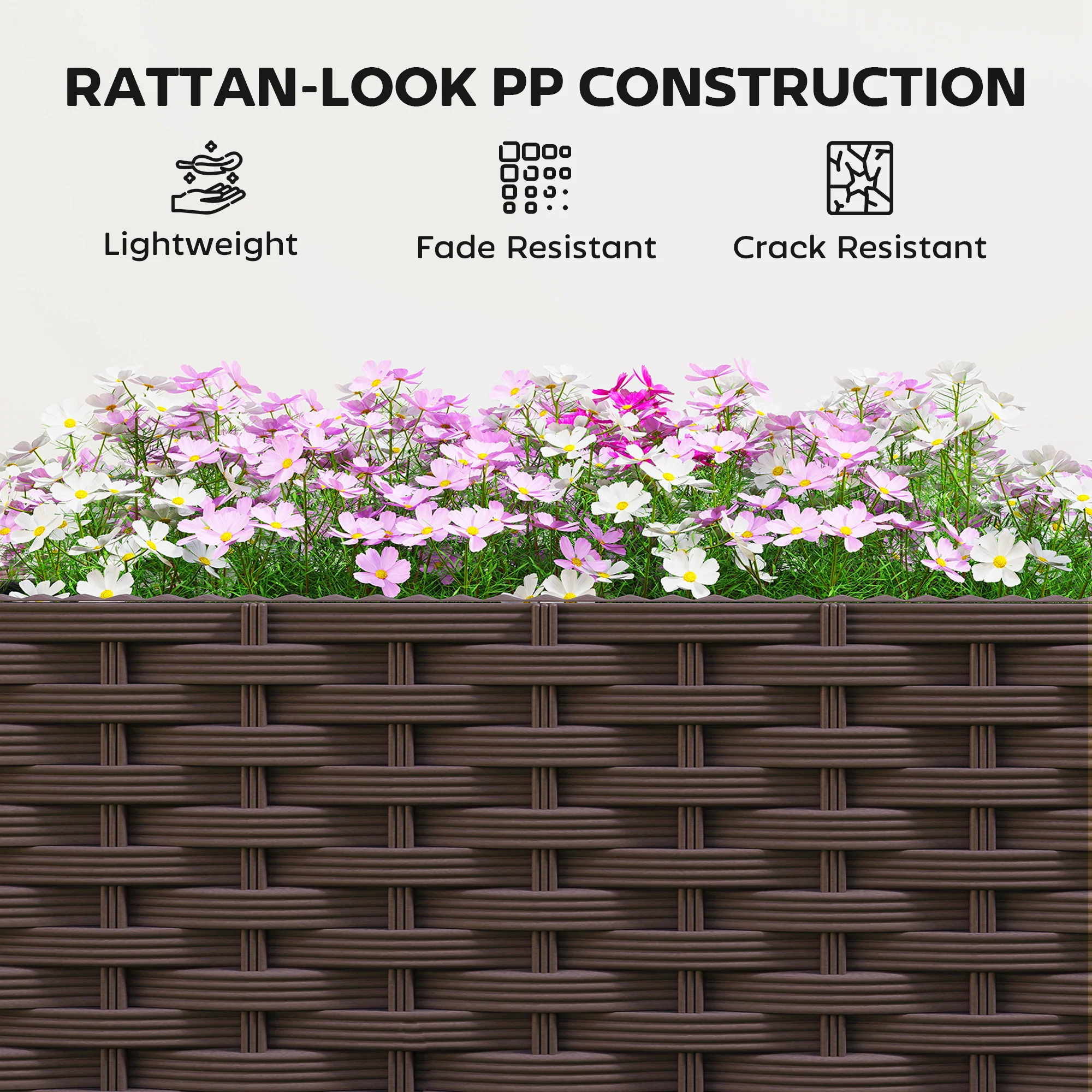 Self Watering Plastic Raised Garden Bed with Legs, 80 x 40 x 37 cm - Image 8