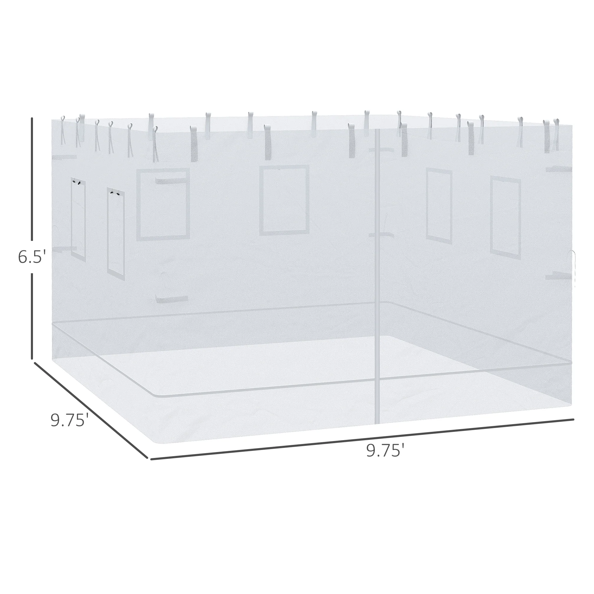 Pop Up Canopy Mesh Sidewalls Set of 4 for 10' x 10' Tent, White - Image 5