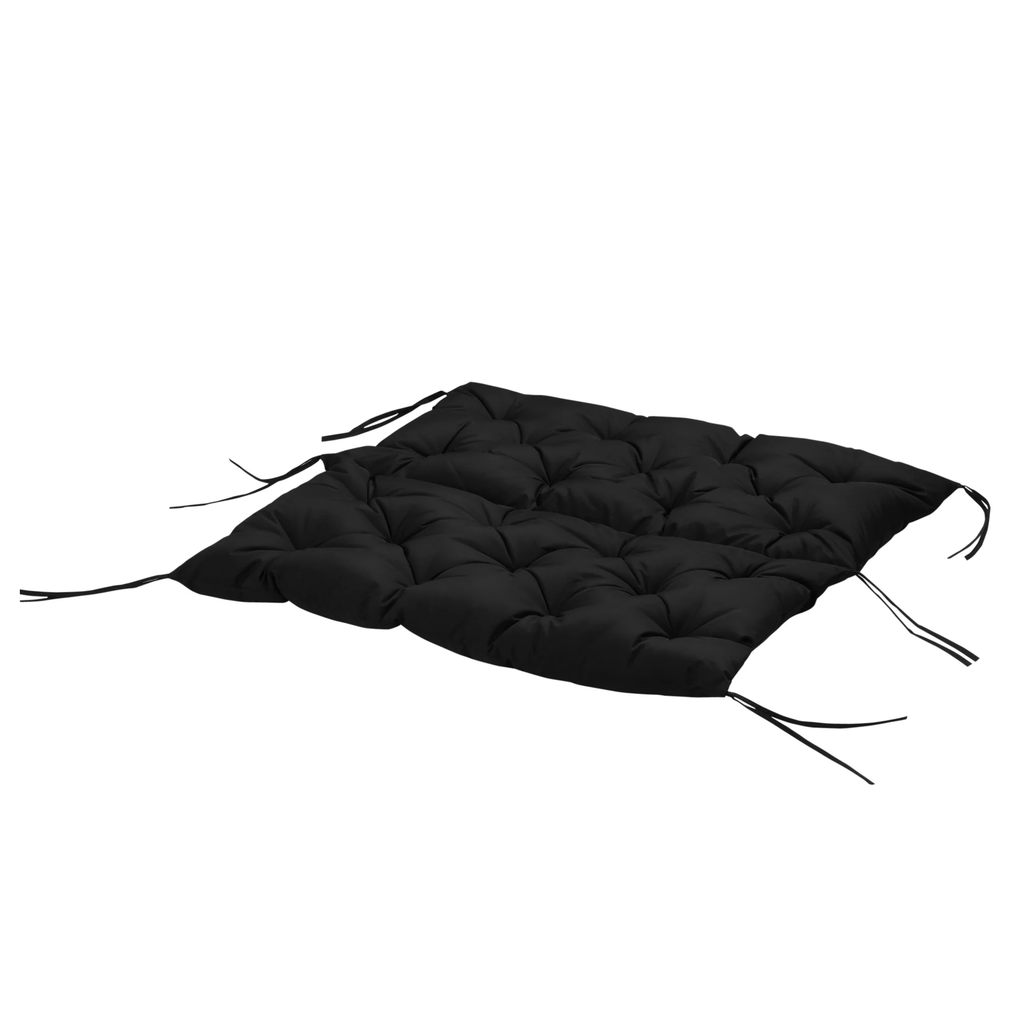 2-Seater Garden Bench Chair Cushion Mat Replacement with Backrest, 39.4" x 38.6", Black - Image 2
