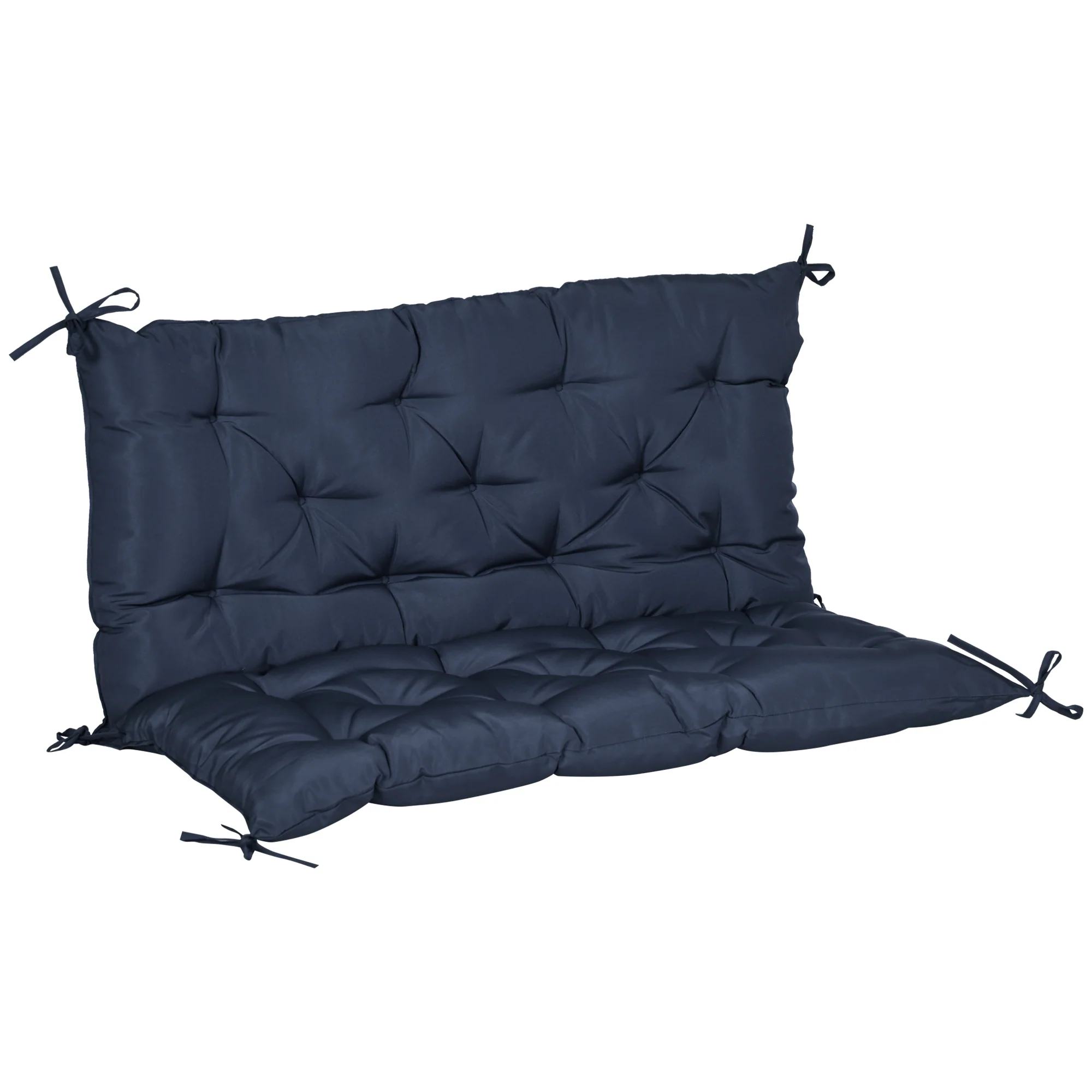 2-Seater Garden Bench Chair Cushion Mat Replacement with Backrest, 39.4" x 38.6", Dark Blue - Image 12